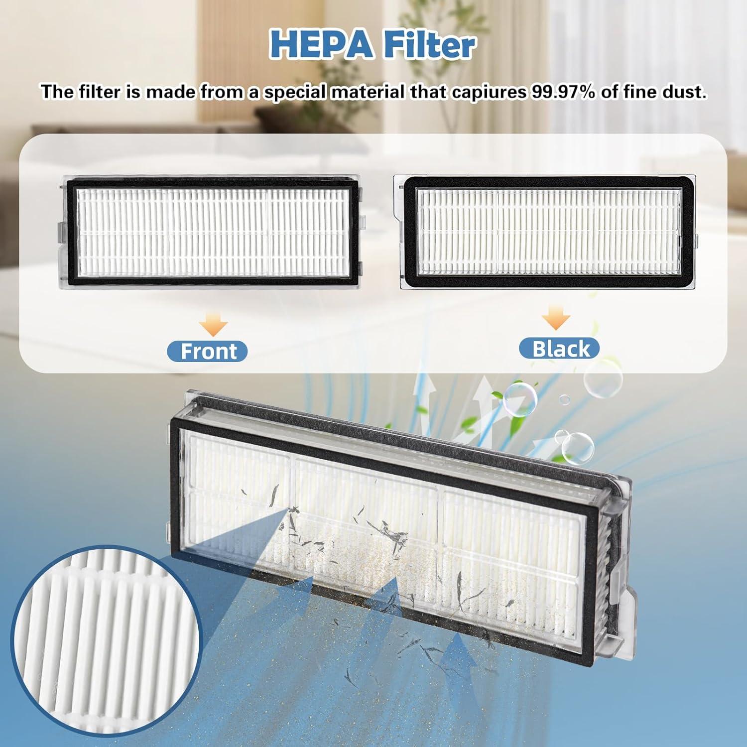 20 Piezas Repuesto YUEYEE para Aspiradora Roborock Qrevo Curv