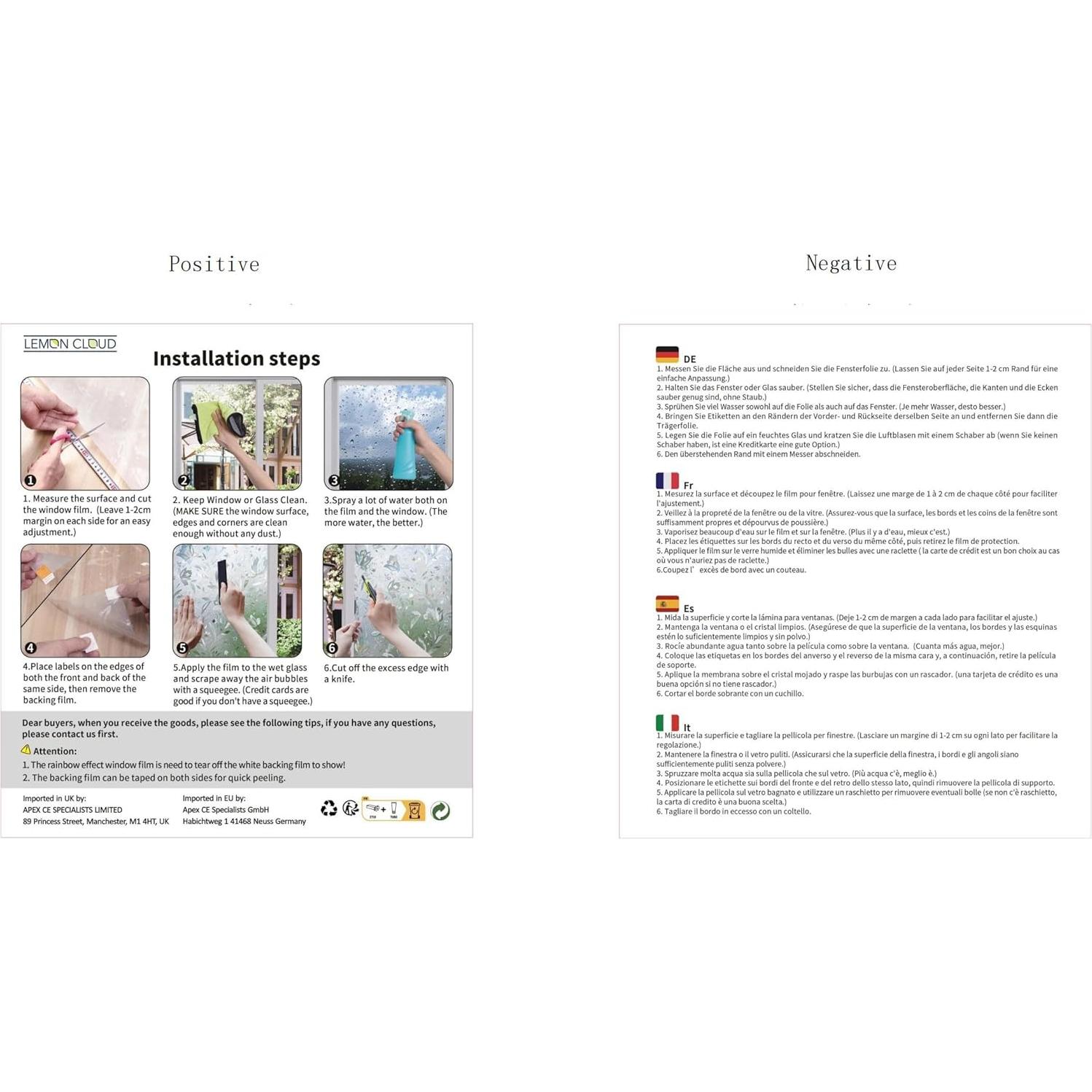 Película de Privacidad LEMON CLOUD 30x200 cm Rayas Decorativa