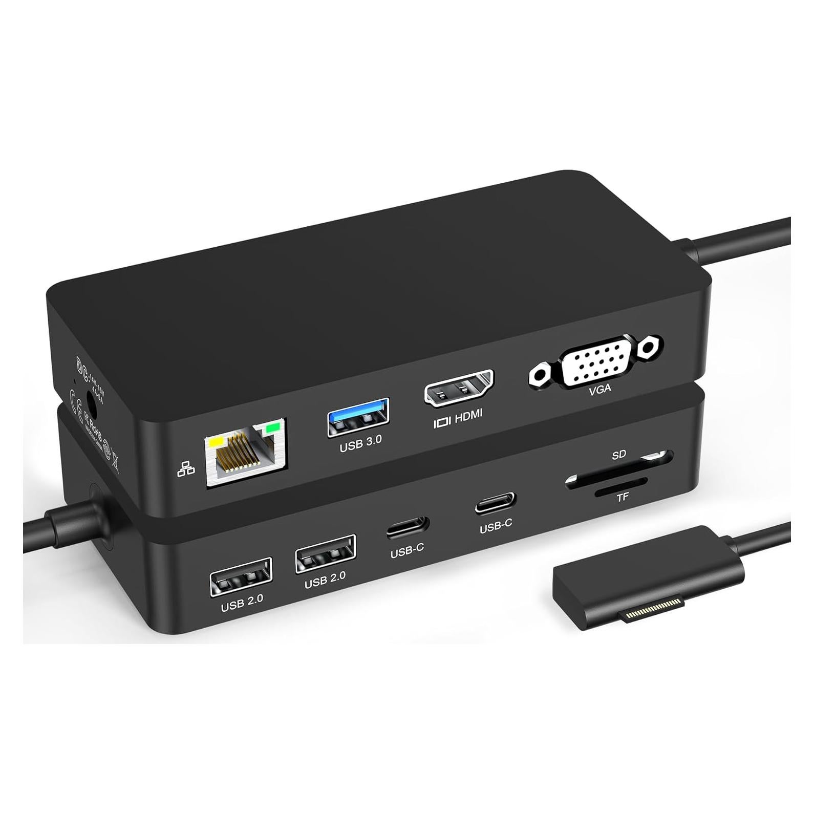 Dock Microsoft Surface 11 en 1 Triple Pantalla 4K HDMI VGA