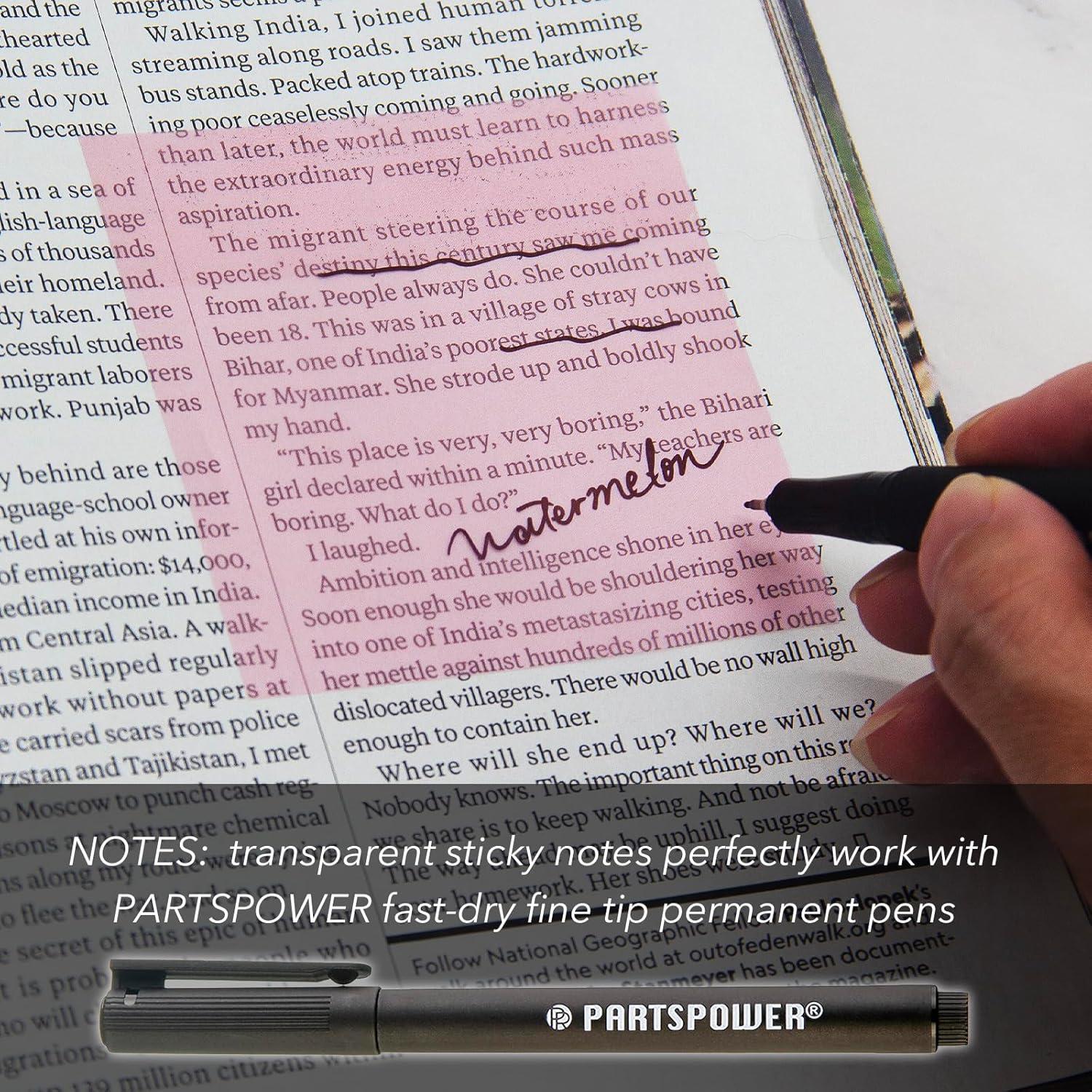 Notas Adhesivas Transparentes PARTSPOWER 3x3 cm 12 Paquetes