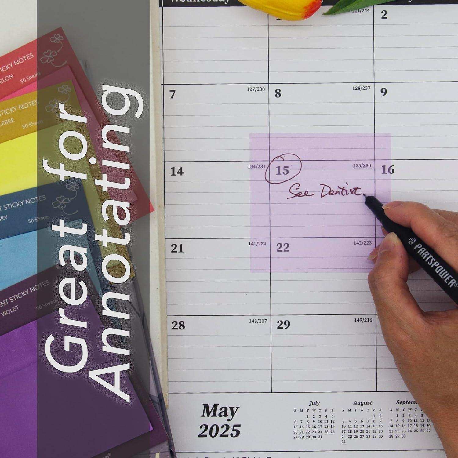 Notas Adhesivas Transparentes PARTSPOWER 3x3 cm 12 Paquetes