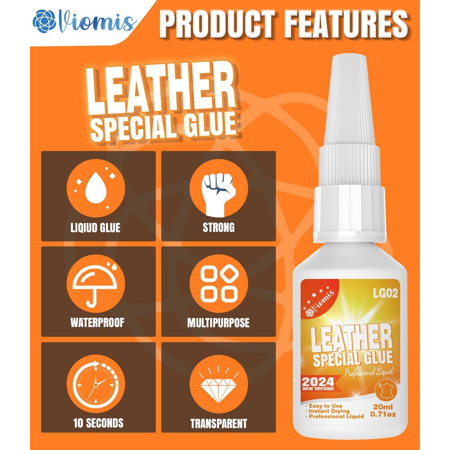 20g Leather & Fabric Adhesive: Strong, Clear & Flexible for Craft, Repair, Upholstery | Perfect for Shoes, Bags, Furniture
