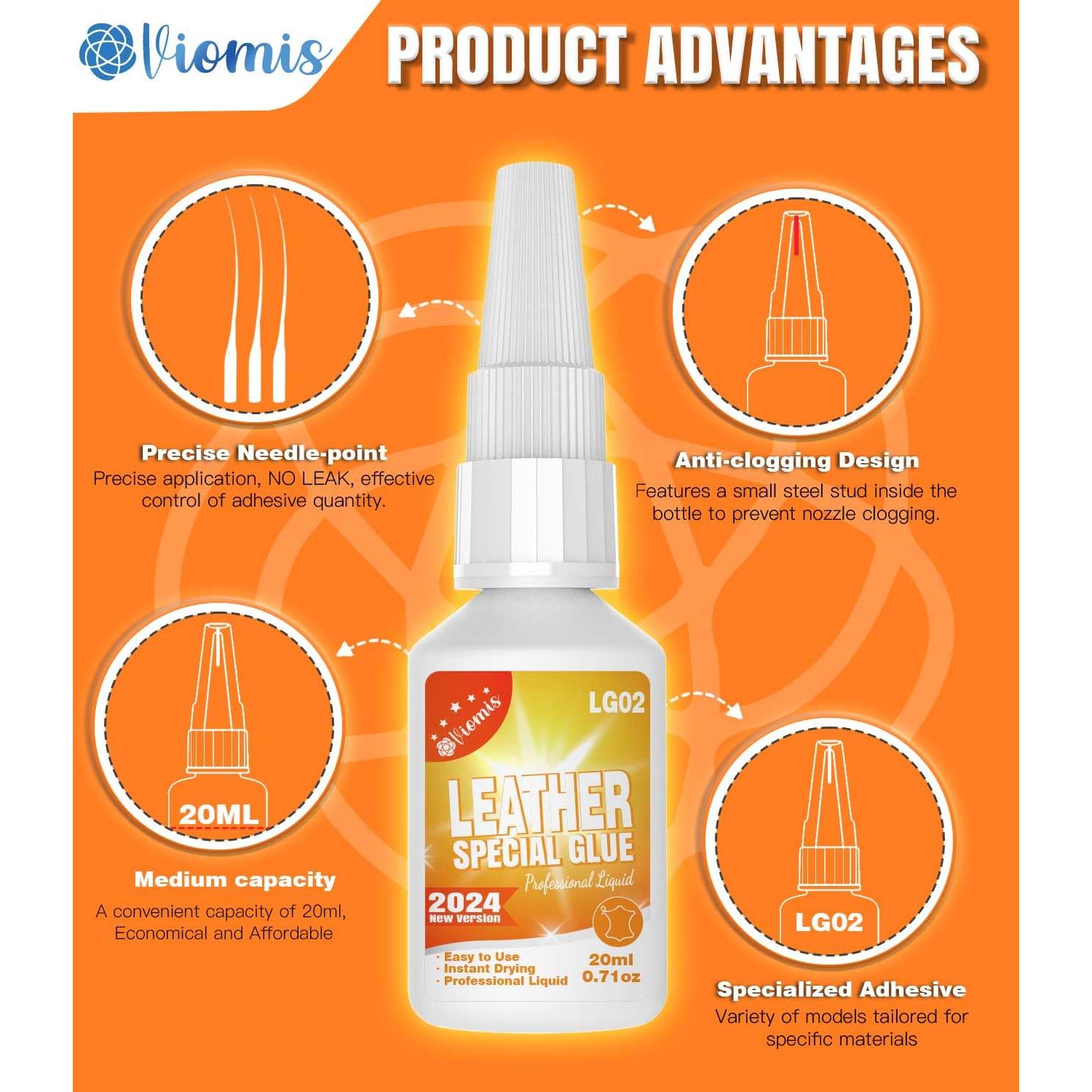 20g Leather & Fabric Adhesive: Strong, Clear & Flexible for Craft, Repair, Upholstery | Perfect for Shoes, Bags, Furniture