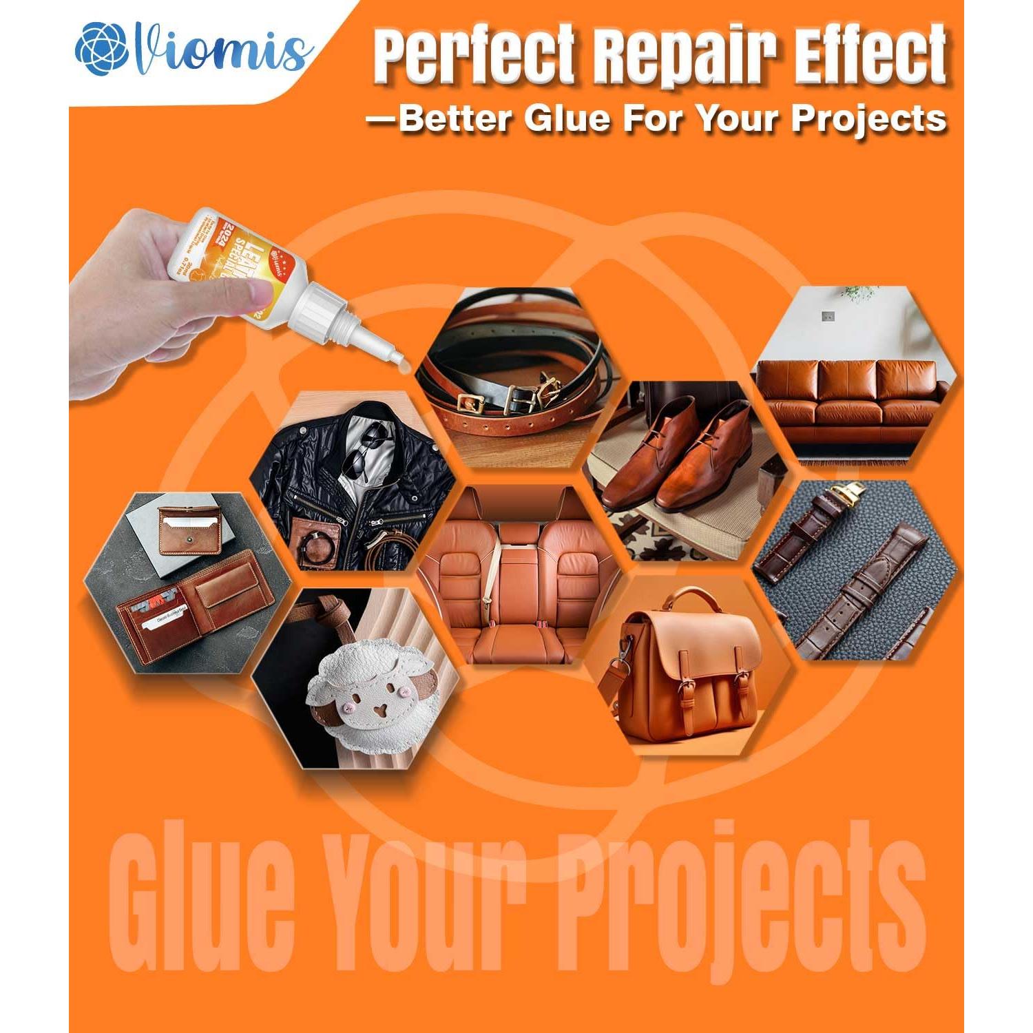 20g Leather & Fabric Adhesive: Strong, Clear & Flexible for Craft, Repair, Upholstery | Perfect for Shoes, Bags, Furniture