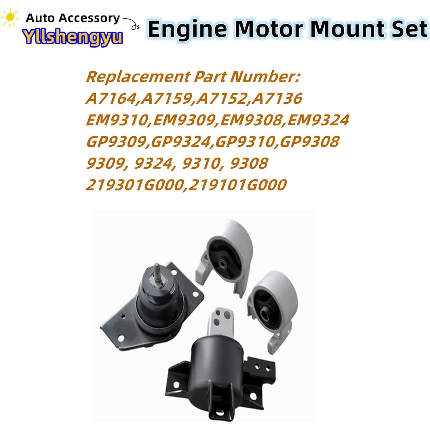 Juego de Soportes de Motor Yllshengyu 4Pcs para Accent/Rio 2006-2011