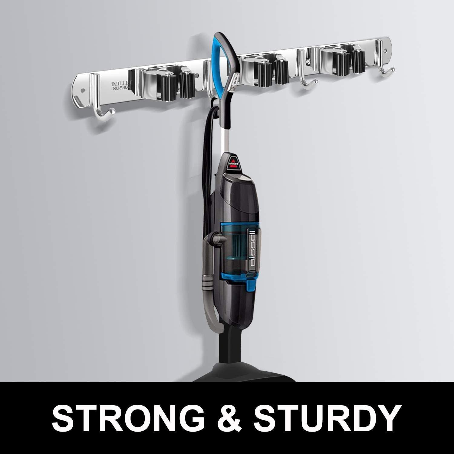 Soporte de Escoba y Mopa IMILLET Acero Inoxidable 3 Estantes