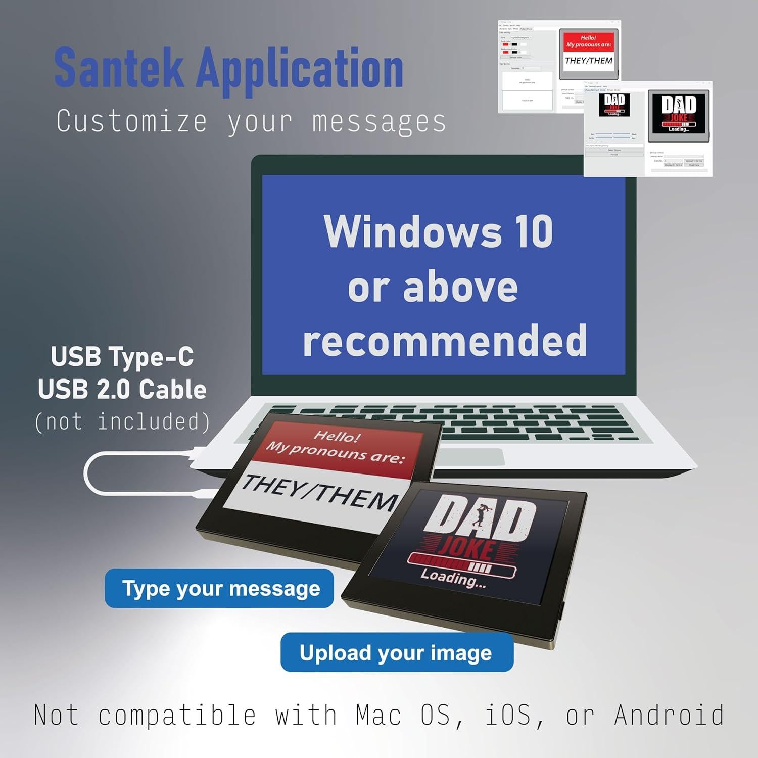 Pantalla E-Paper Santek EZ Sign 4.2" USB Personalizable