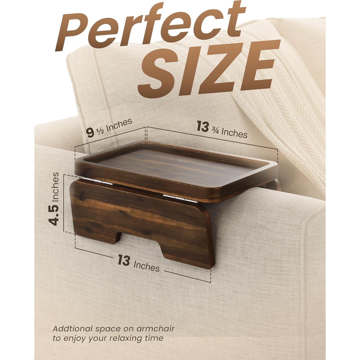 Mesa de reposabrazos de sofá HOLANA Acacia 34.92x24.13cm