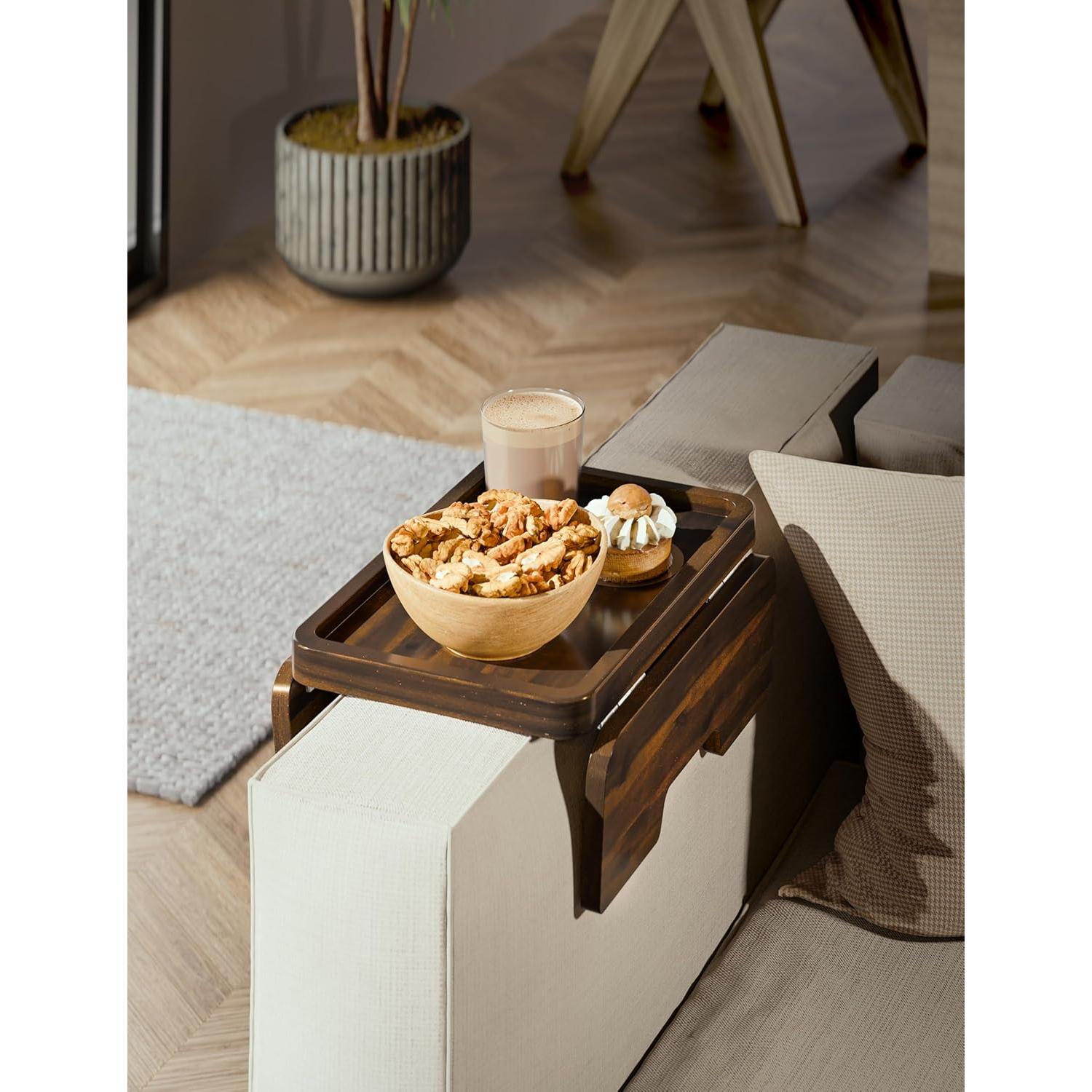 Mesa de reposabrazos de sofá HOLANA Acacia 34.92x24.13cm