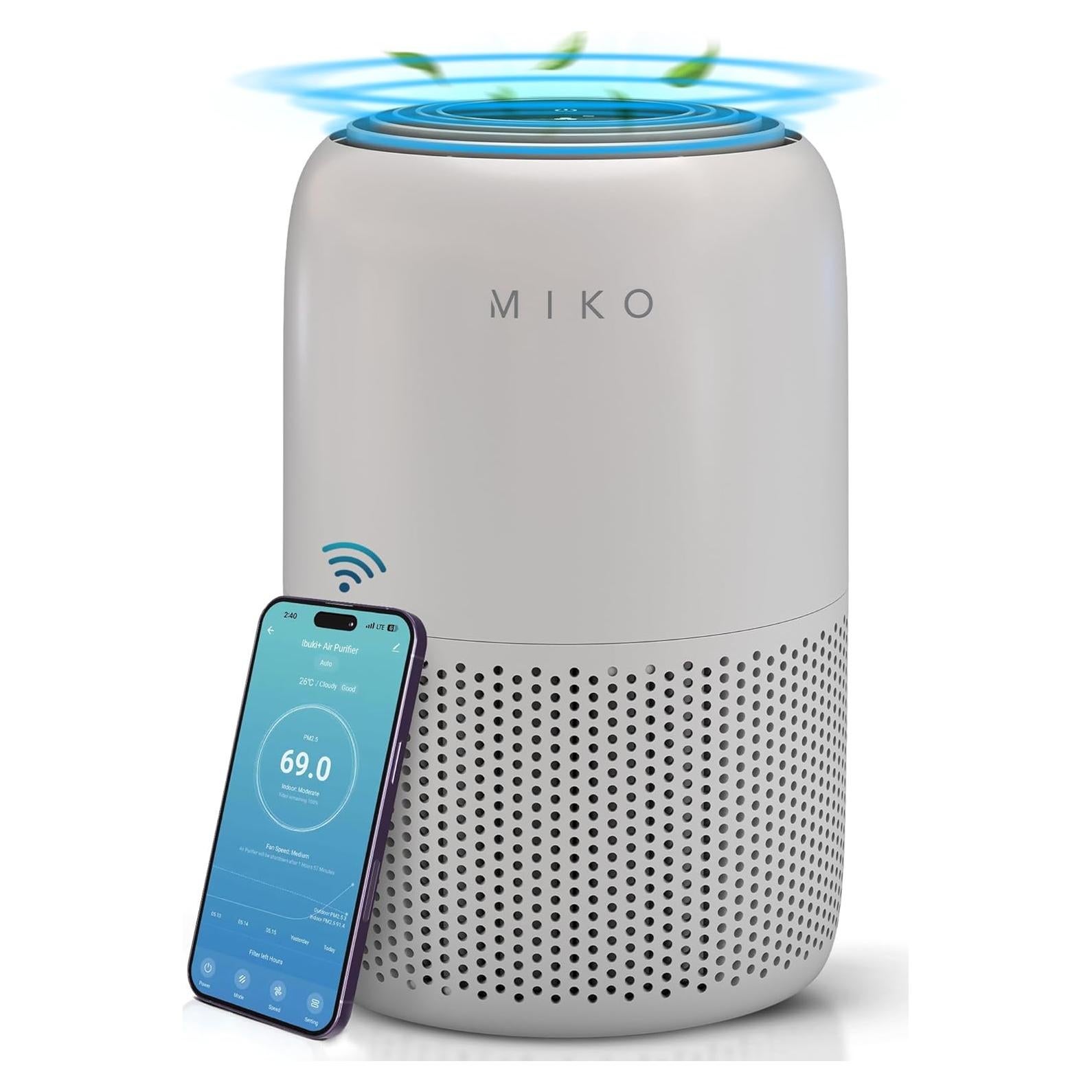 Purificador de Aire MIKO MA-04GB con Filtro HEPA 3 en 1