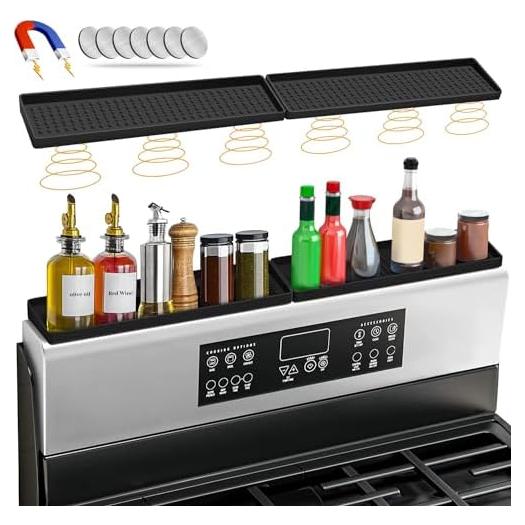 Estante Magnético BFONS 76.2 cm para Especias Cocina Negro