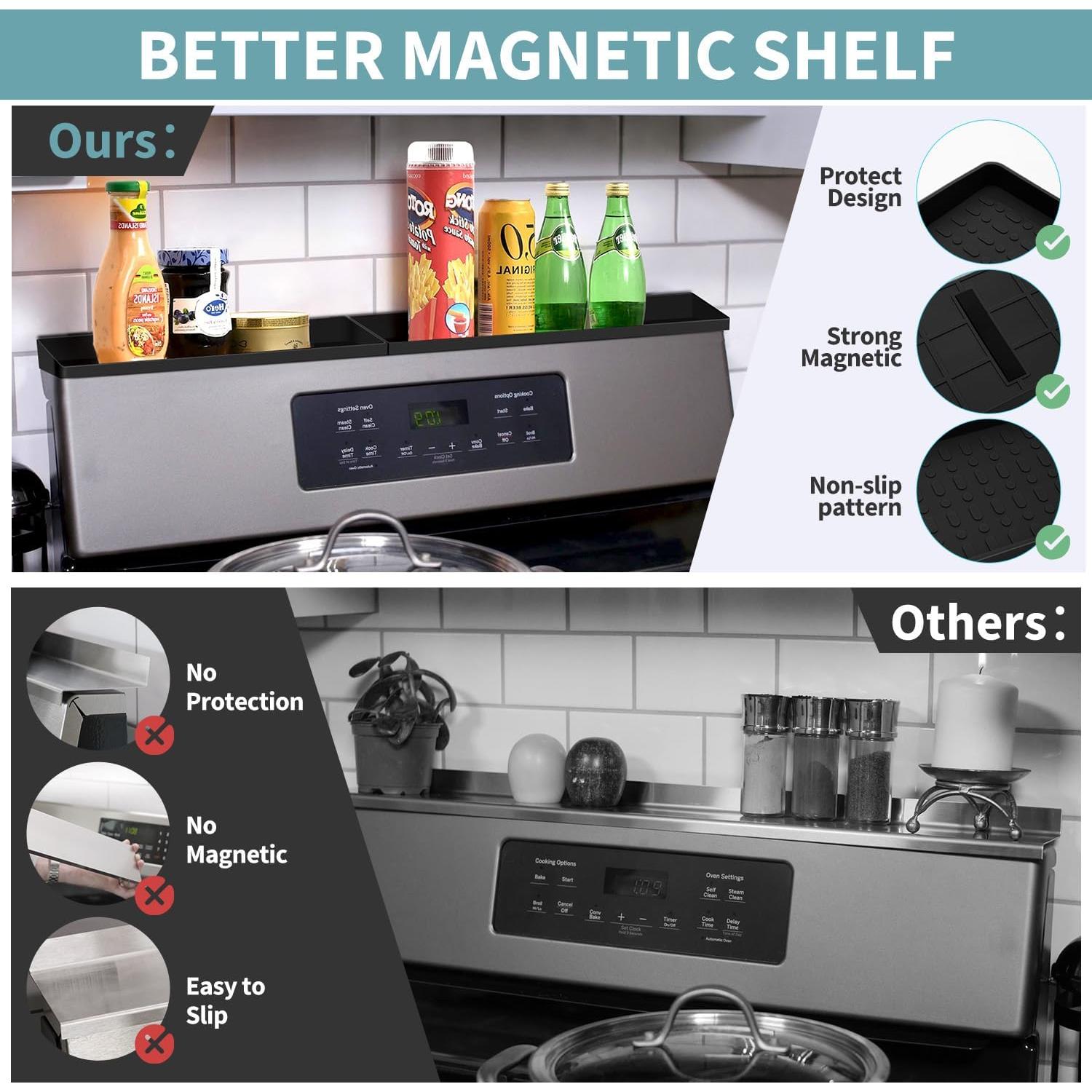 Estante Magnético BFONS 76.2 cm para Especias Cocina Negro