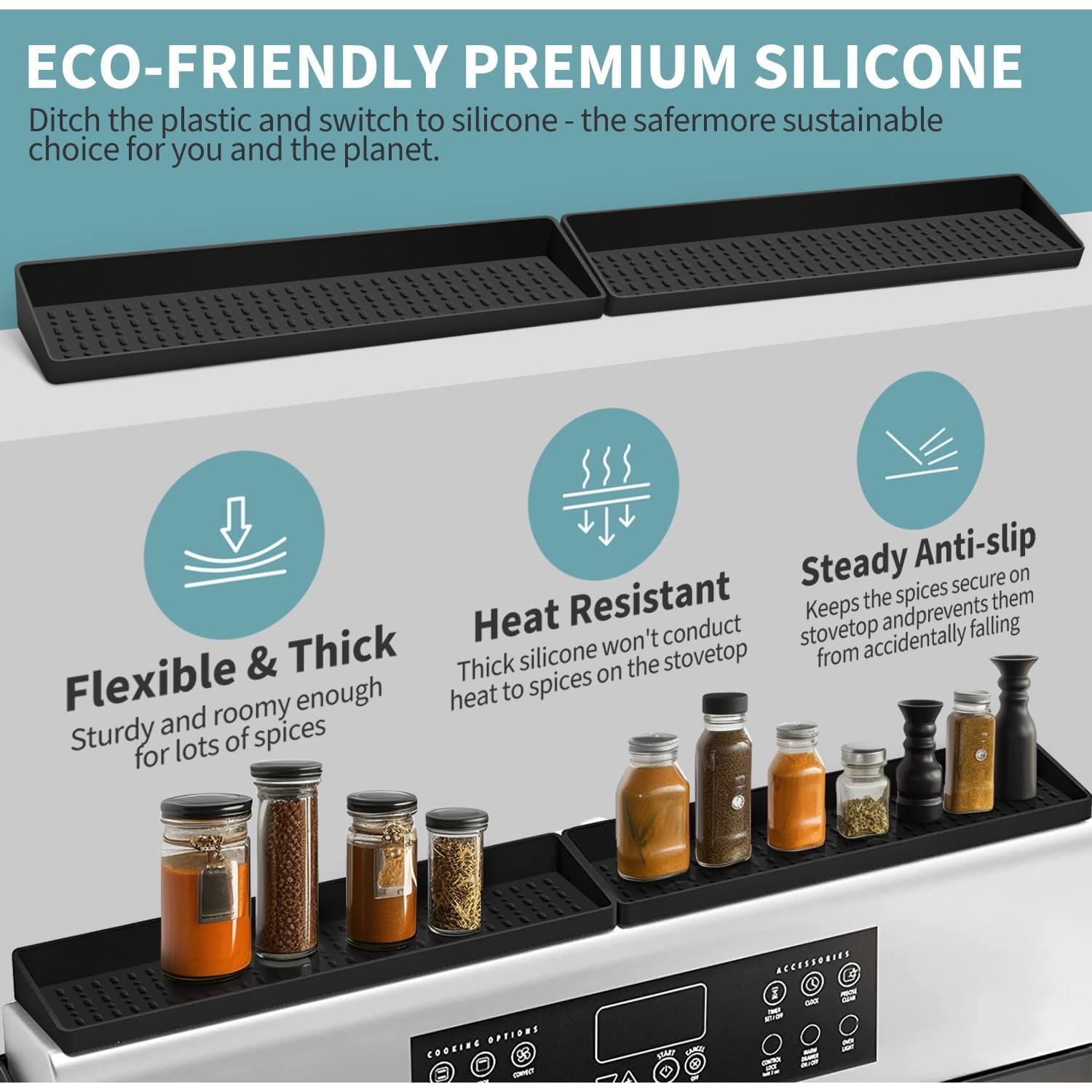 Estante Magnético BFONS 76.2 cm para Especias Cocina Negro