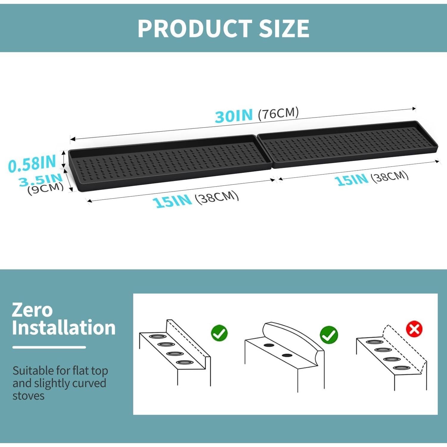 Estante Magnético BFONS 76.2 cm para Especias Cocina Negro