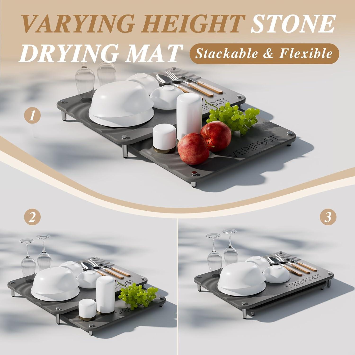 Alfombrilla Secado Rápido de Piedra Diatomita VERIFOST 2 Pcs