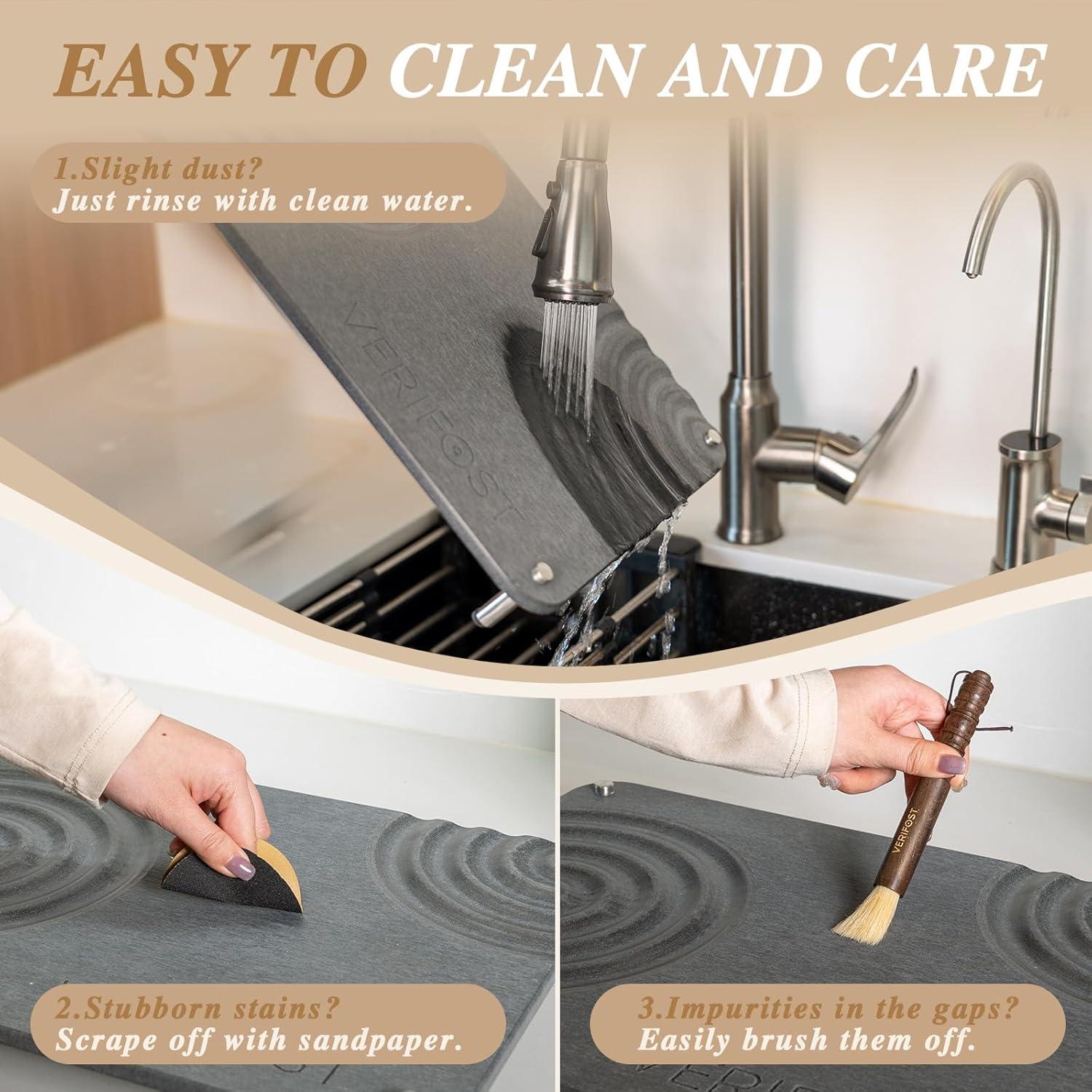 Alfombrilla Secado Rápido de Piedra Diatomita VERIFOST 2 Pcs