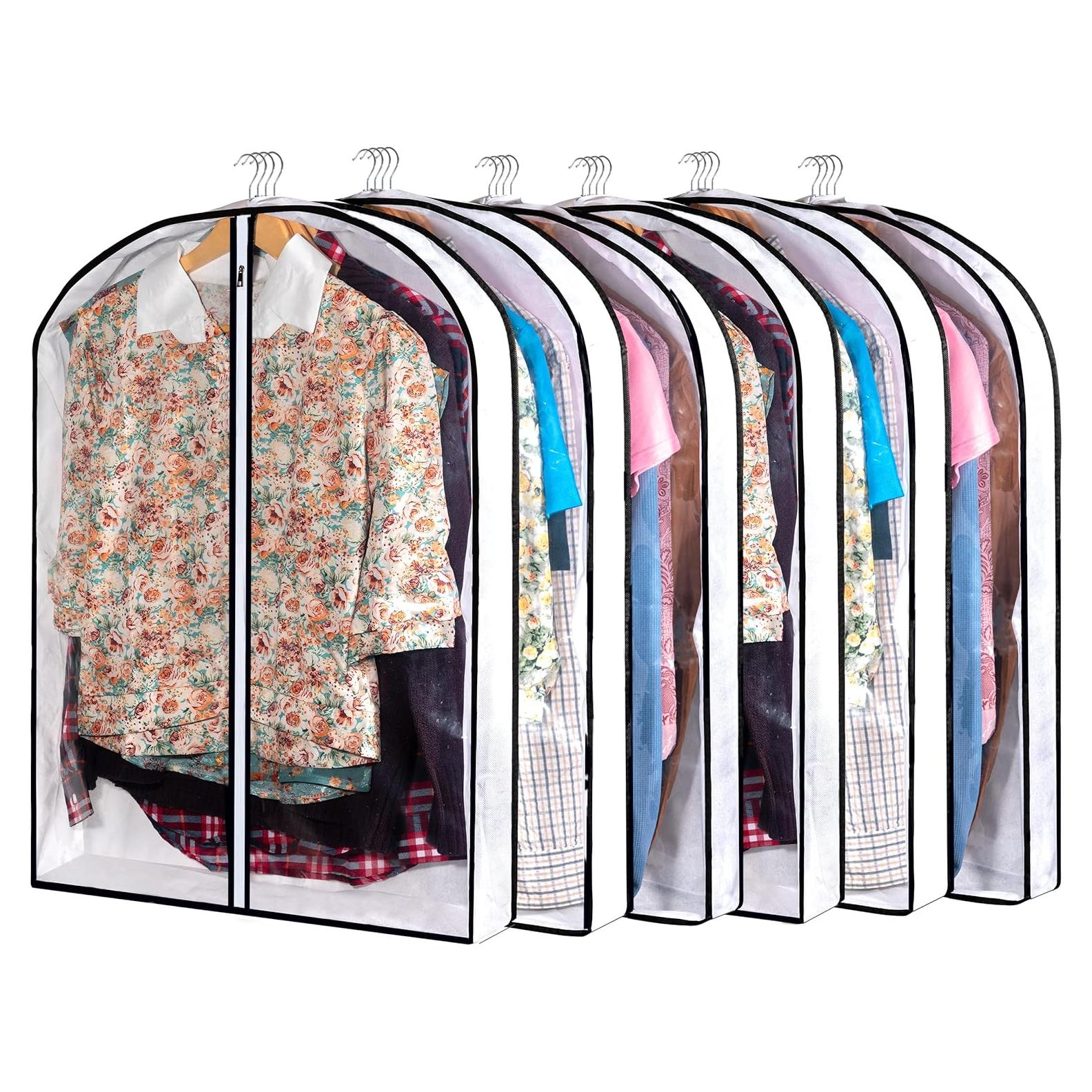 Almacenamiento Ropa Colgante MsKitchen 6 Fundas Transparentes 61x81cm