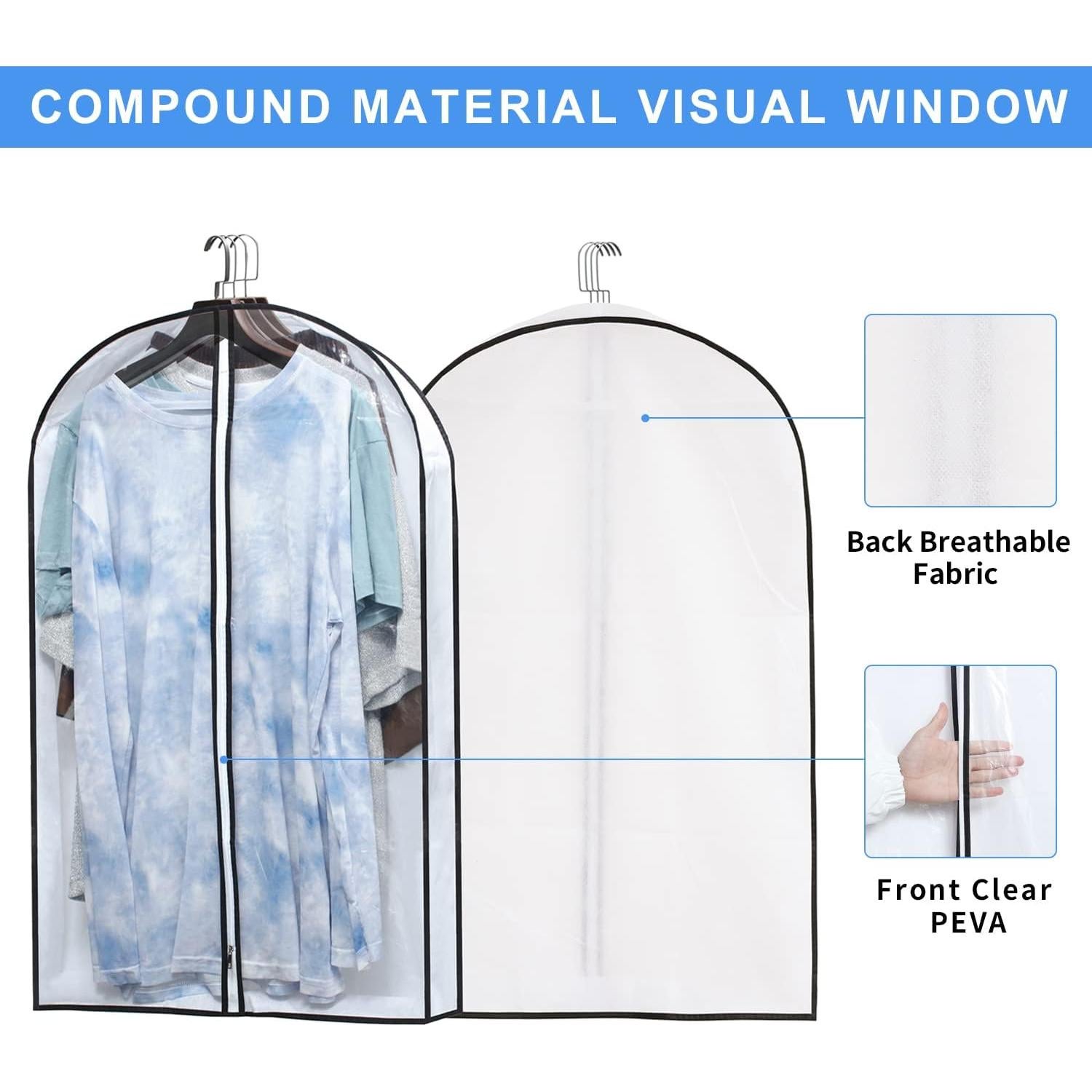 Almacenamiento Ropa Colgante MsKitchen 6 Fundas Transparentes 61x81cm