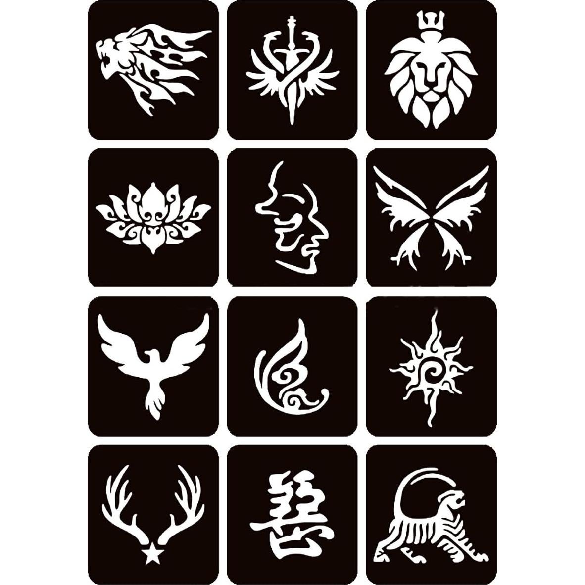 Kit de Tatuajes Temporales Moricher - 5 Tintas y 96 Plantillas