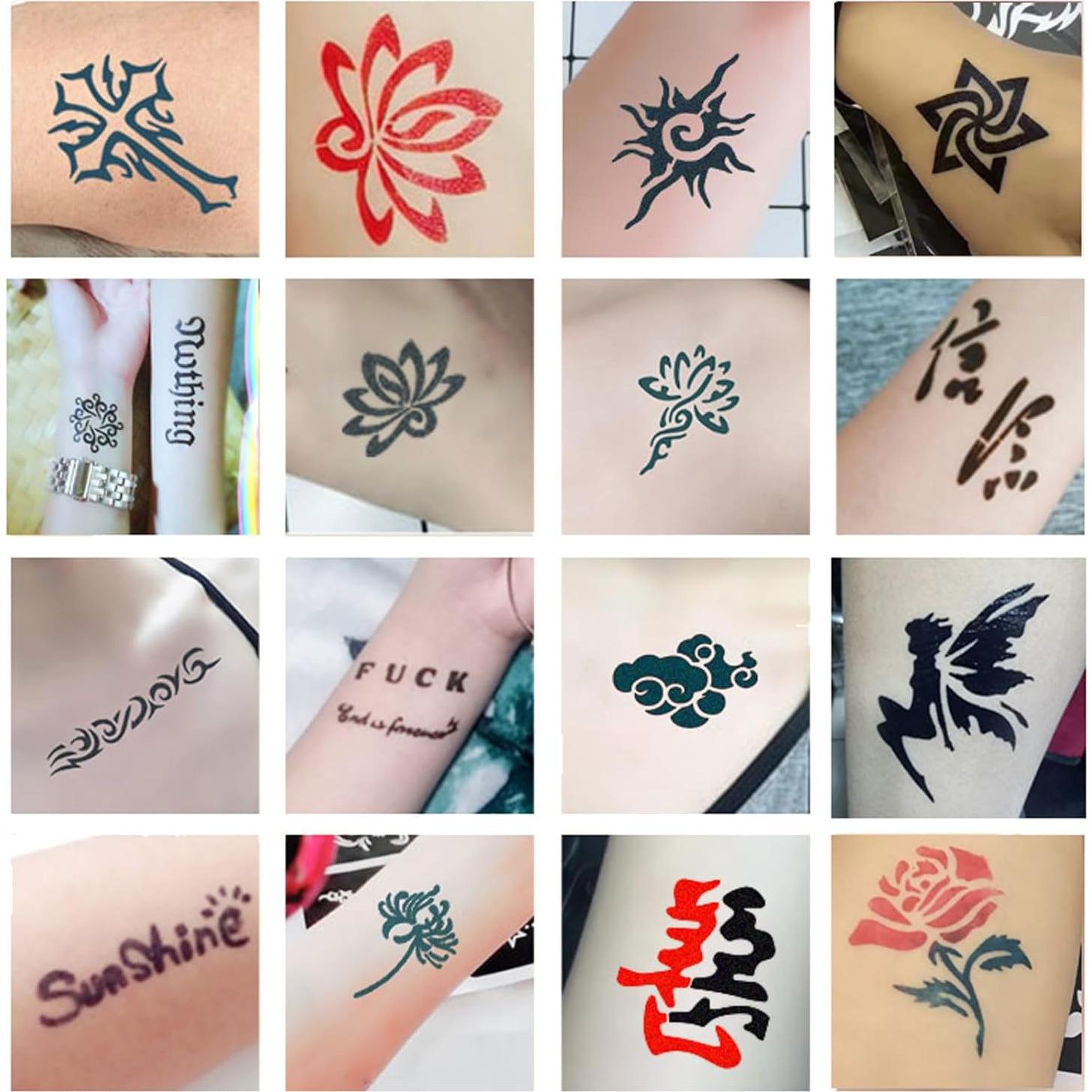 Kit de Tatuajes Temporales Moricher - 5 Tintas y 96 Plantillas