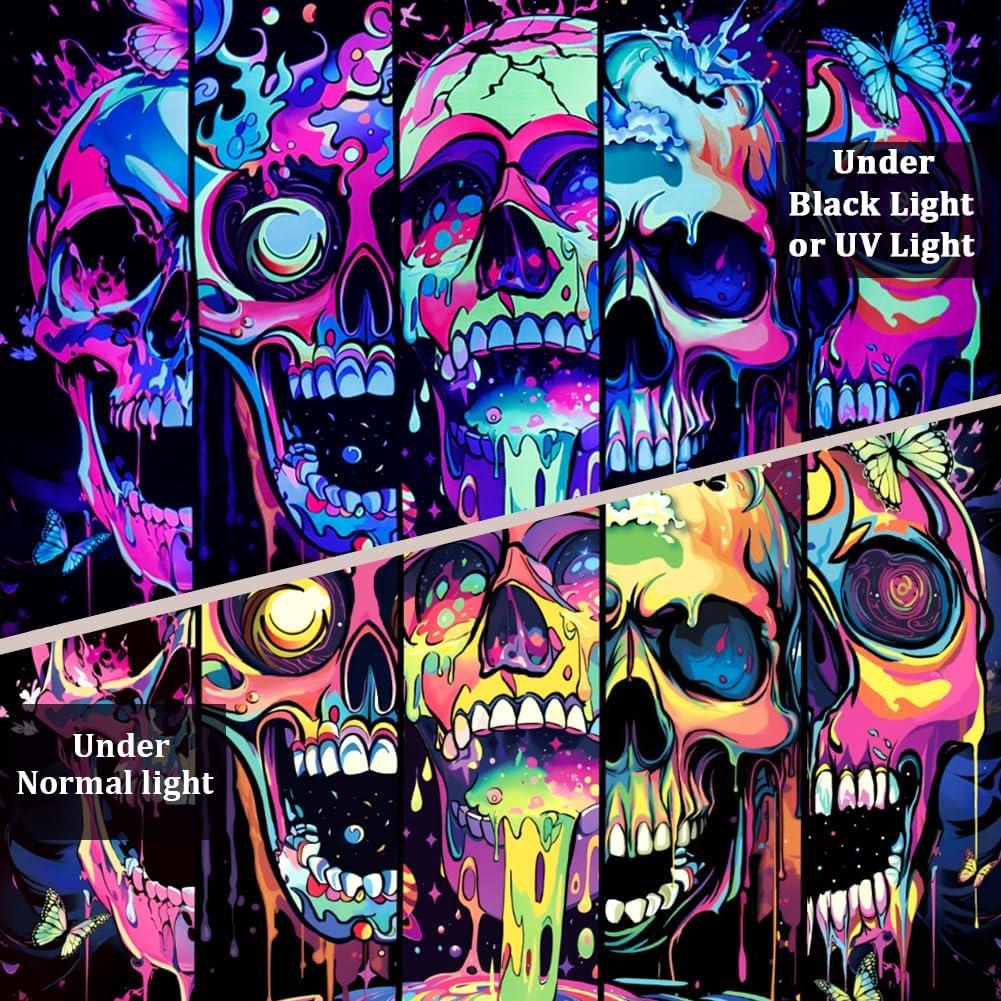 Tapiz de Arte de Calavera Heopapin 150x130 cm Decoración Halloween