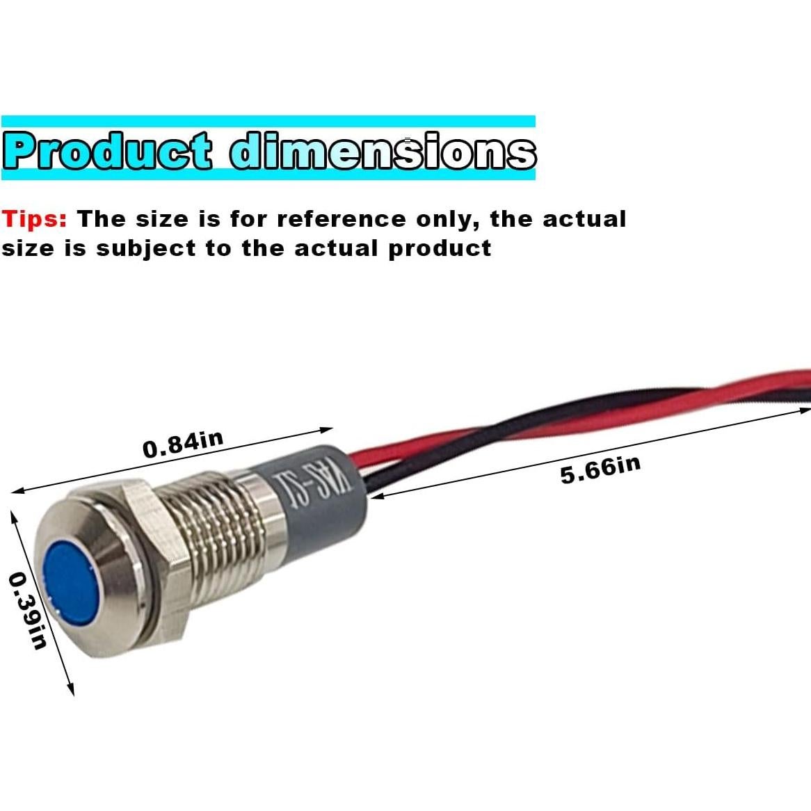 Luz Indicadora LED Azul SMILFUY 12V-24V a Prueba de Agua