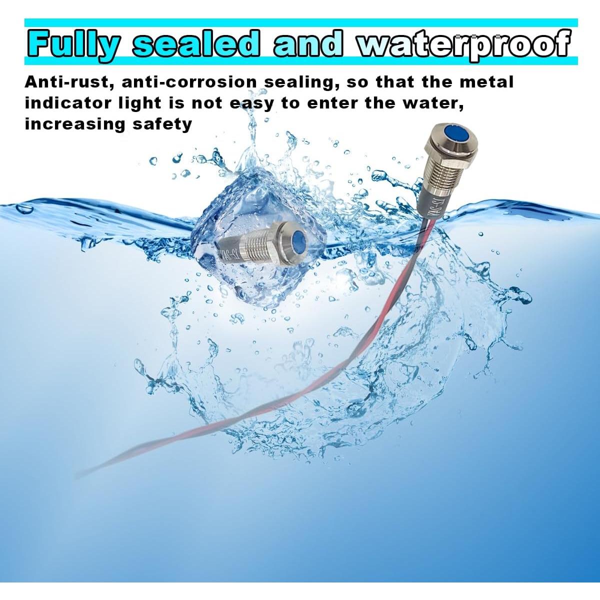 Luz Indicadora LED Azul SMILFUY 12V-24V a Prueba de Agua