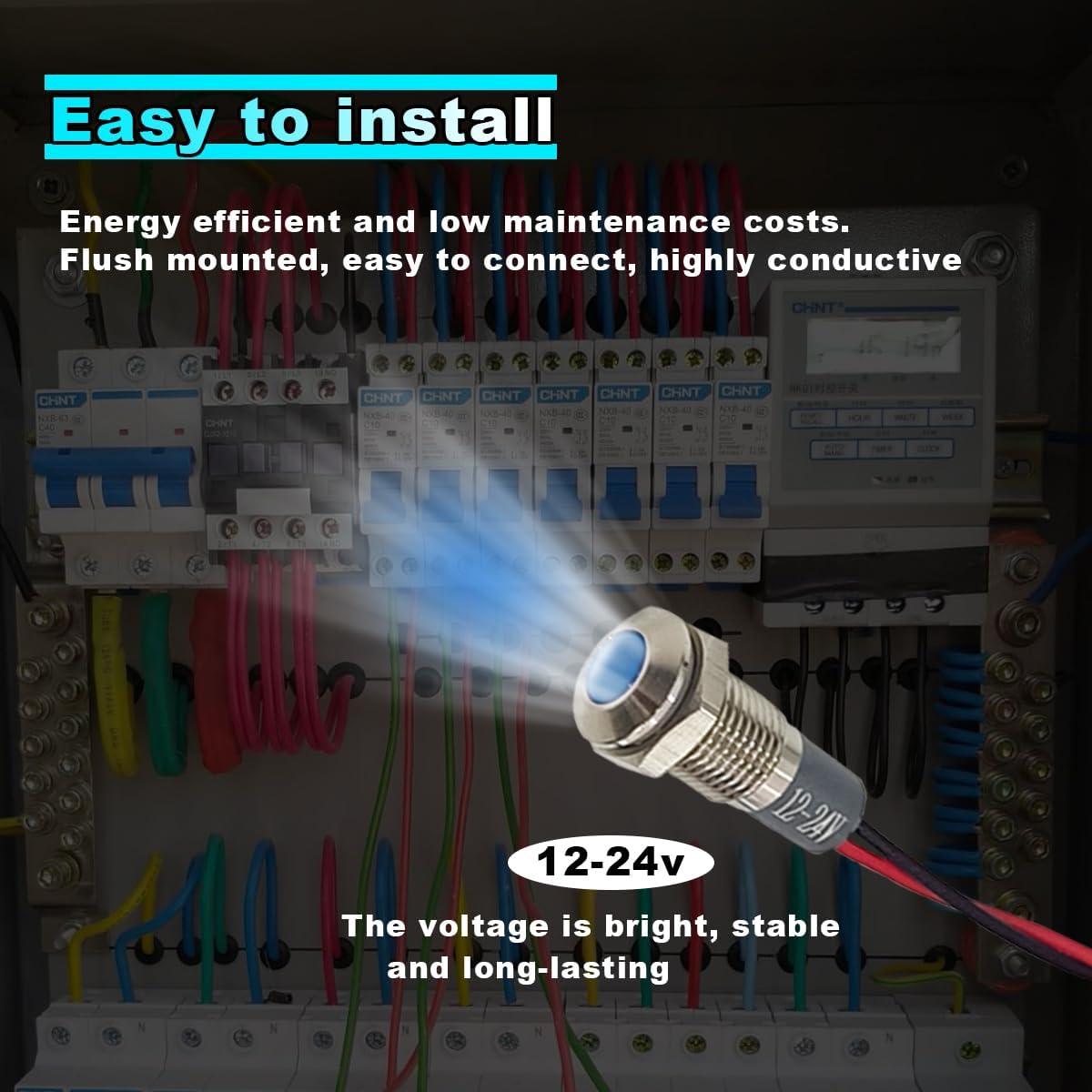 Luz Indicadora LED Azul SMILFUY 12V-24V a Prueba de Agua