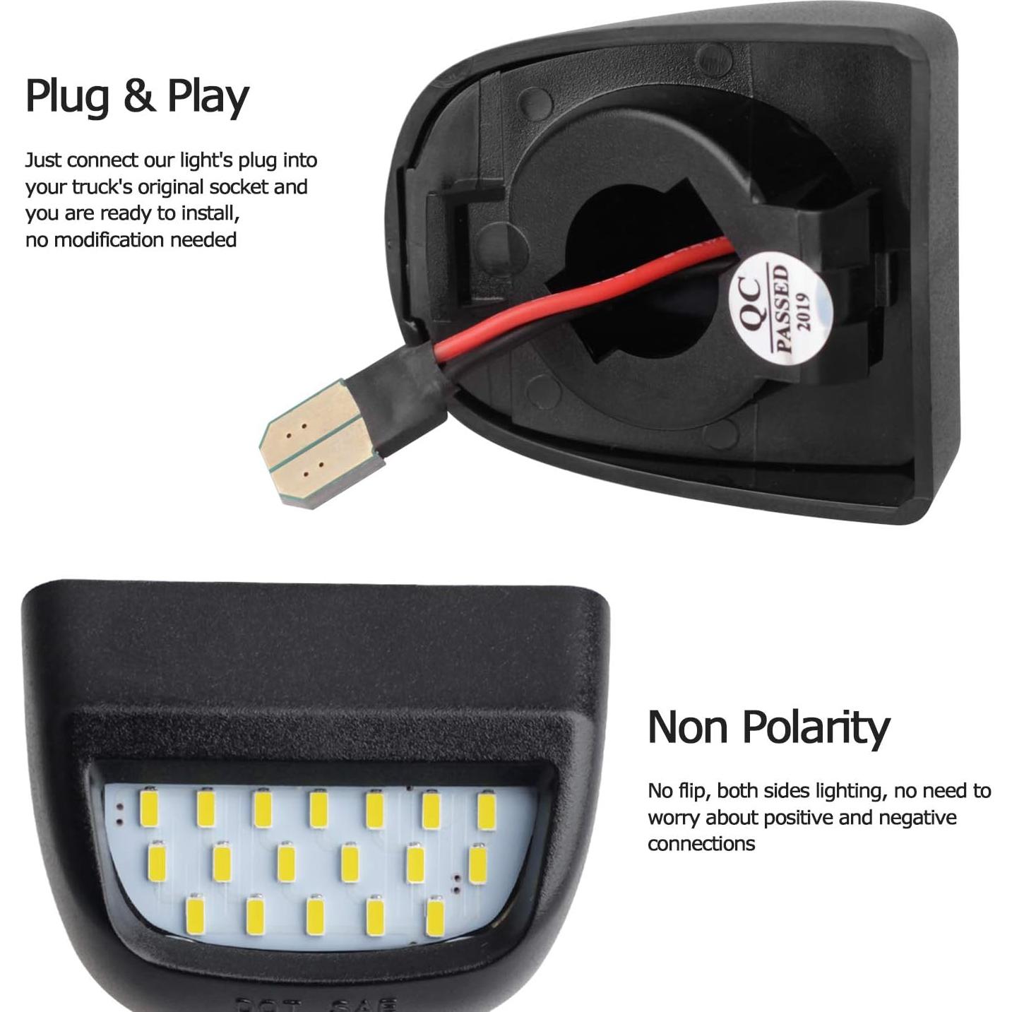 Luces LED RUXIFEY para Placas de Matrícula 6000K - Paquete de 2