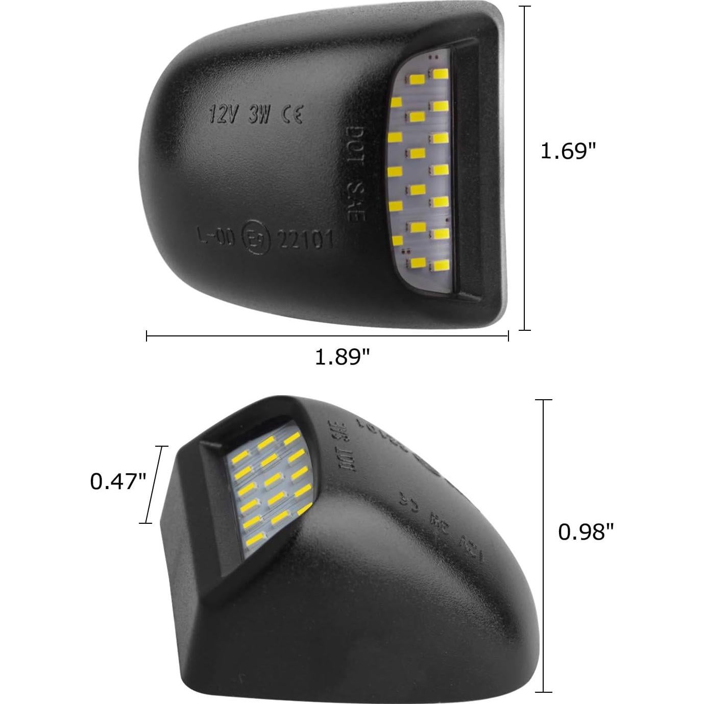 Luces LED RUXIFEY para Placas de Matrícula 6000K - Paquete de 2