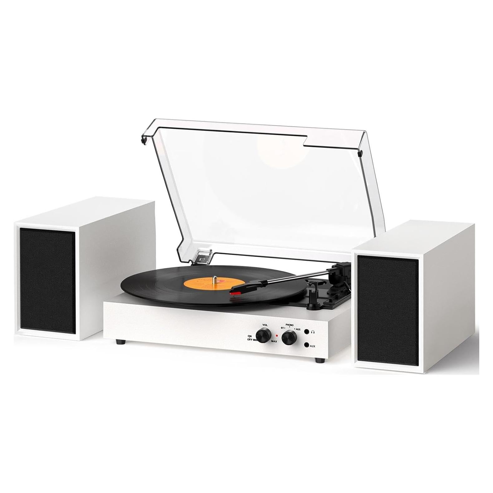 Reproductor de Vinilo Bluetooth DANFI AUDIO TE-003 Blanco 3 Velocidades