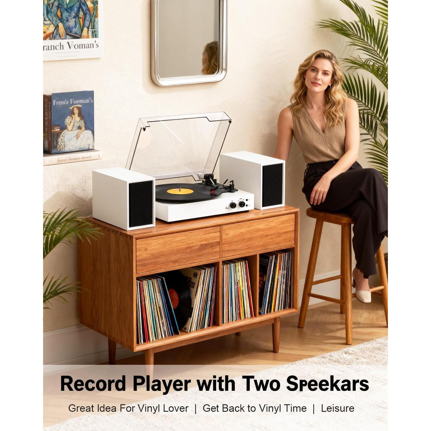 Reproductor de Vinilo Bluetooth DANFI AUDIO TE-003 Blanco 3 Velocidades