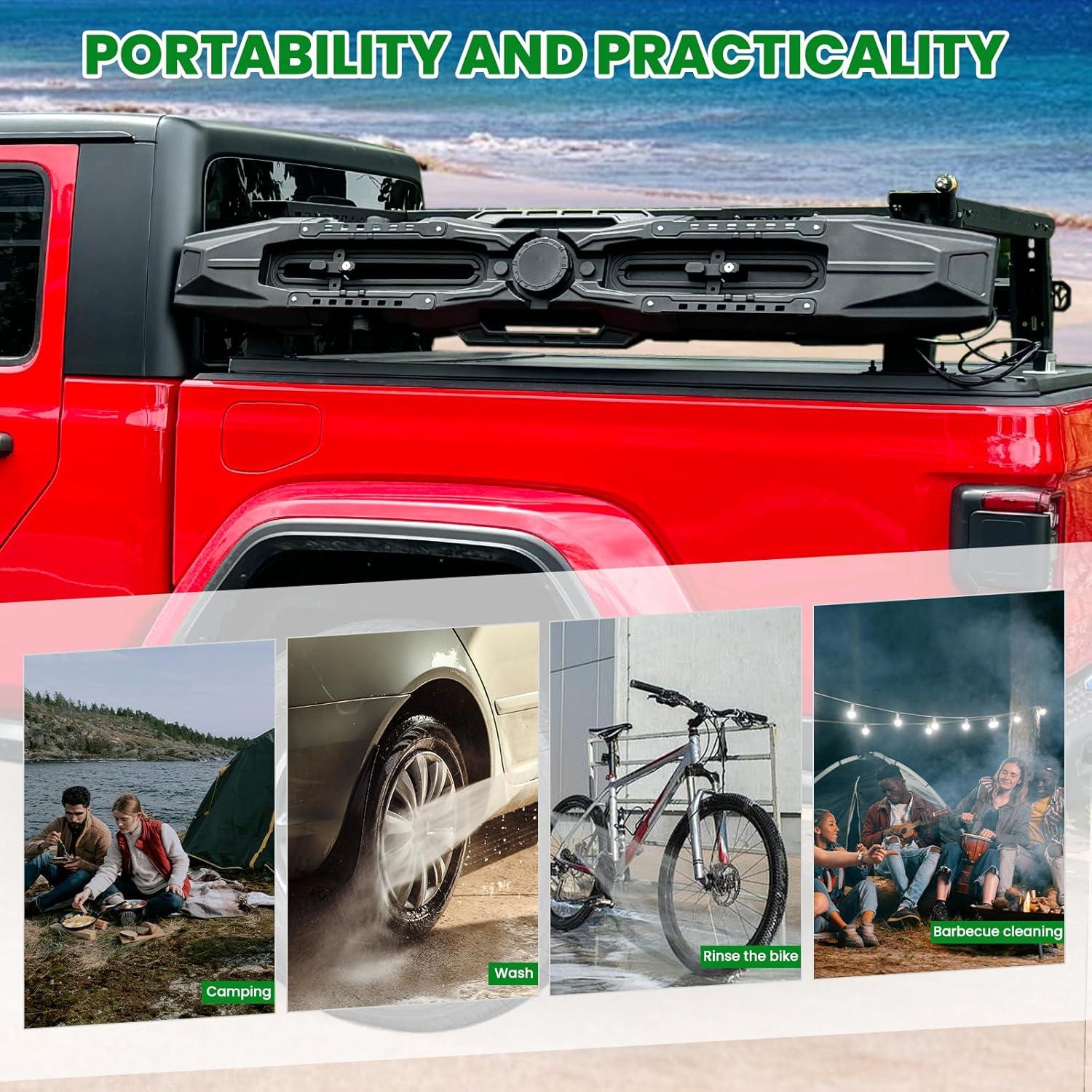 Tanque de Agua Just-V 30 Litros con Ducha para Camping