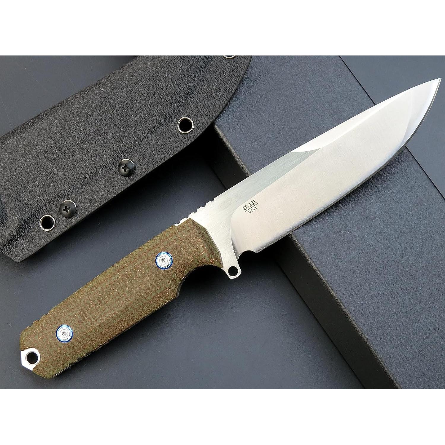 Cuchillo Fijo Eafengrow EF131 Acero DC53 Mango Micarta 26.5cm