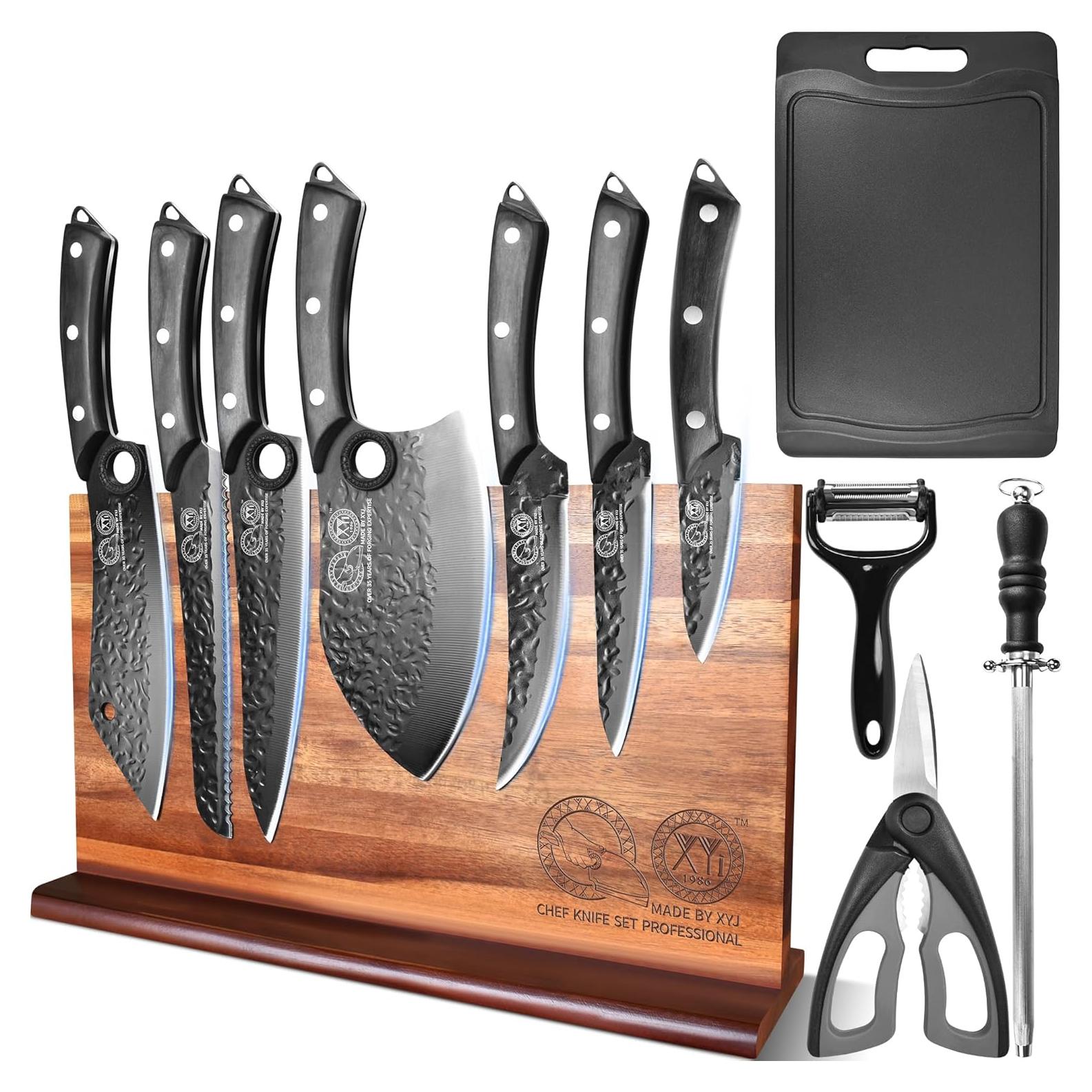 Conjunto de cuchillos de cocina XYJ 13 piezas con bloque magnético