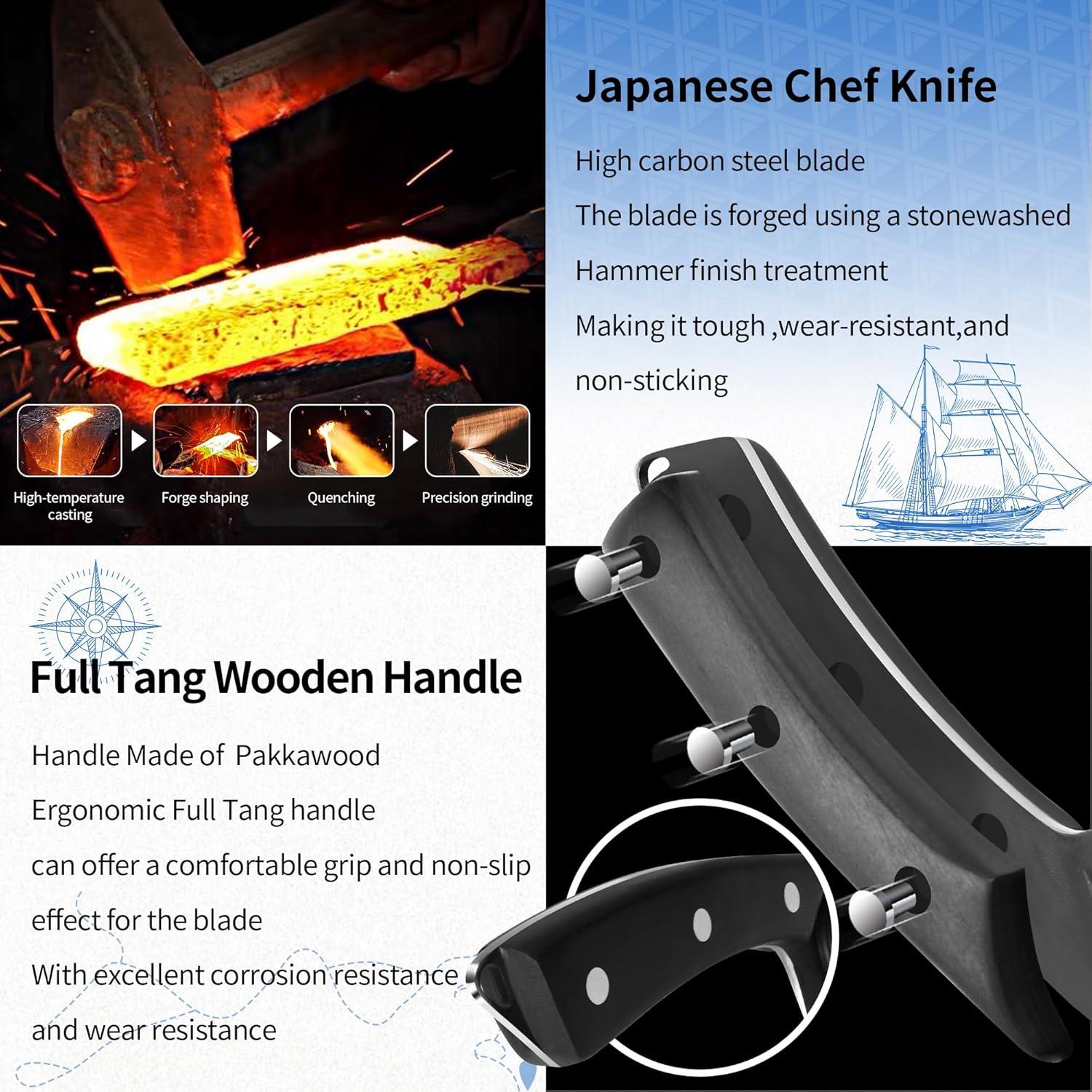 Conjunto de cuchillos de cocina XYJ 13 piezas con bloque magnético