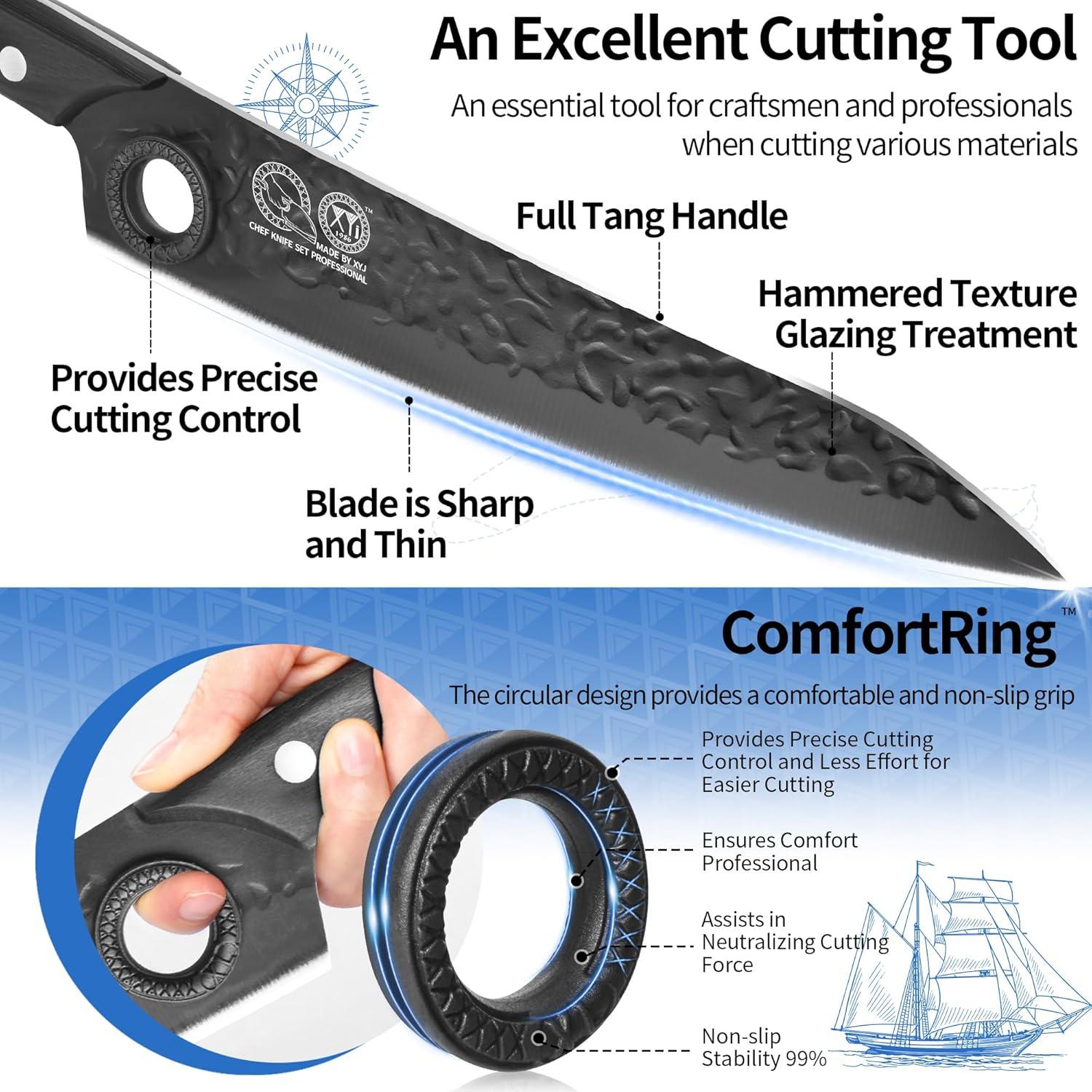 Conjunto de cuchillos de cocina XYJ 13 piezas con bloque magnético