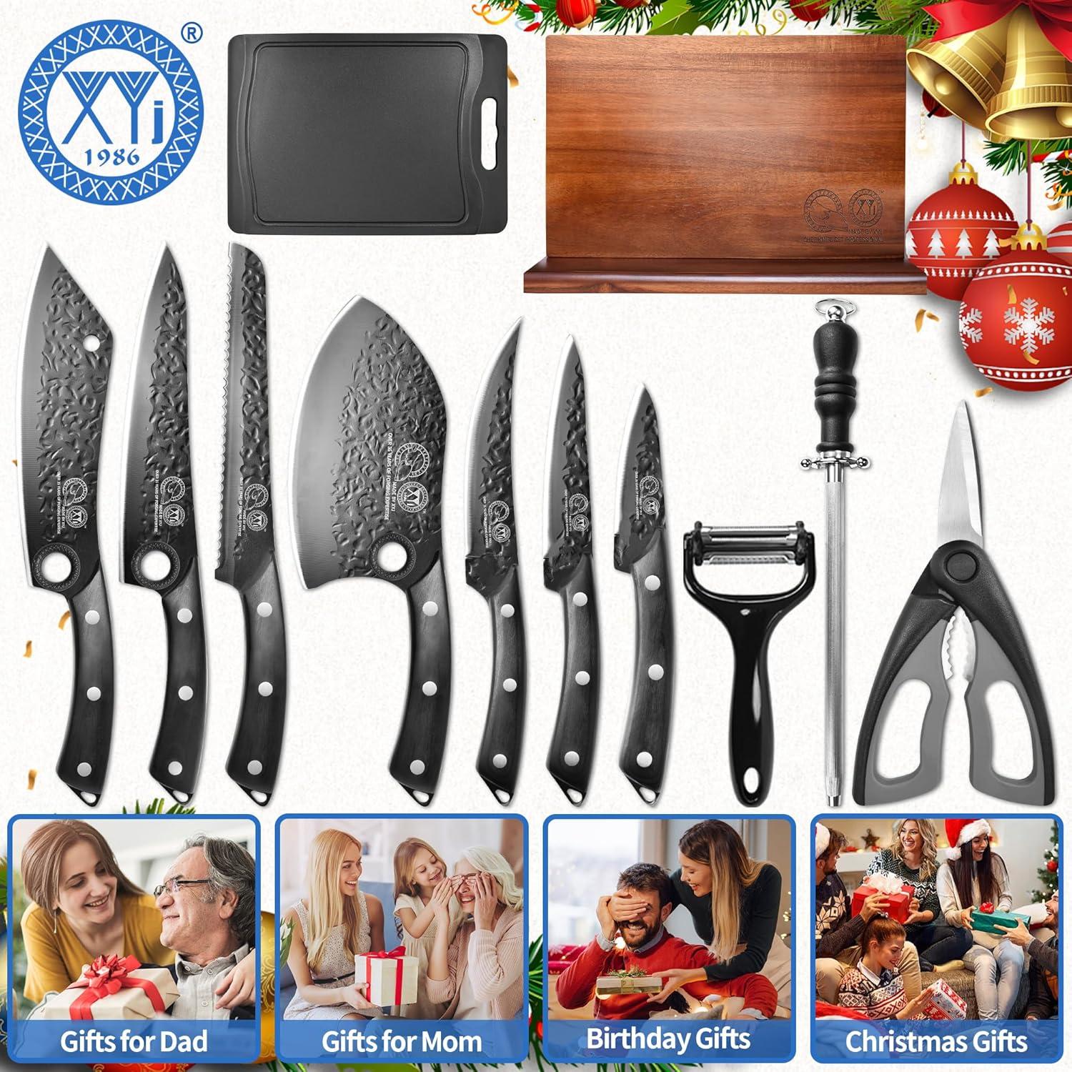 Conjunto de cuchillos de cocina XYJ 13 piezas con bloque magnético