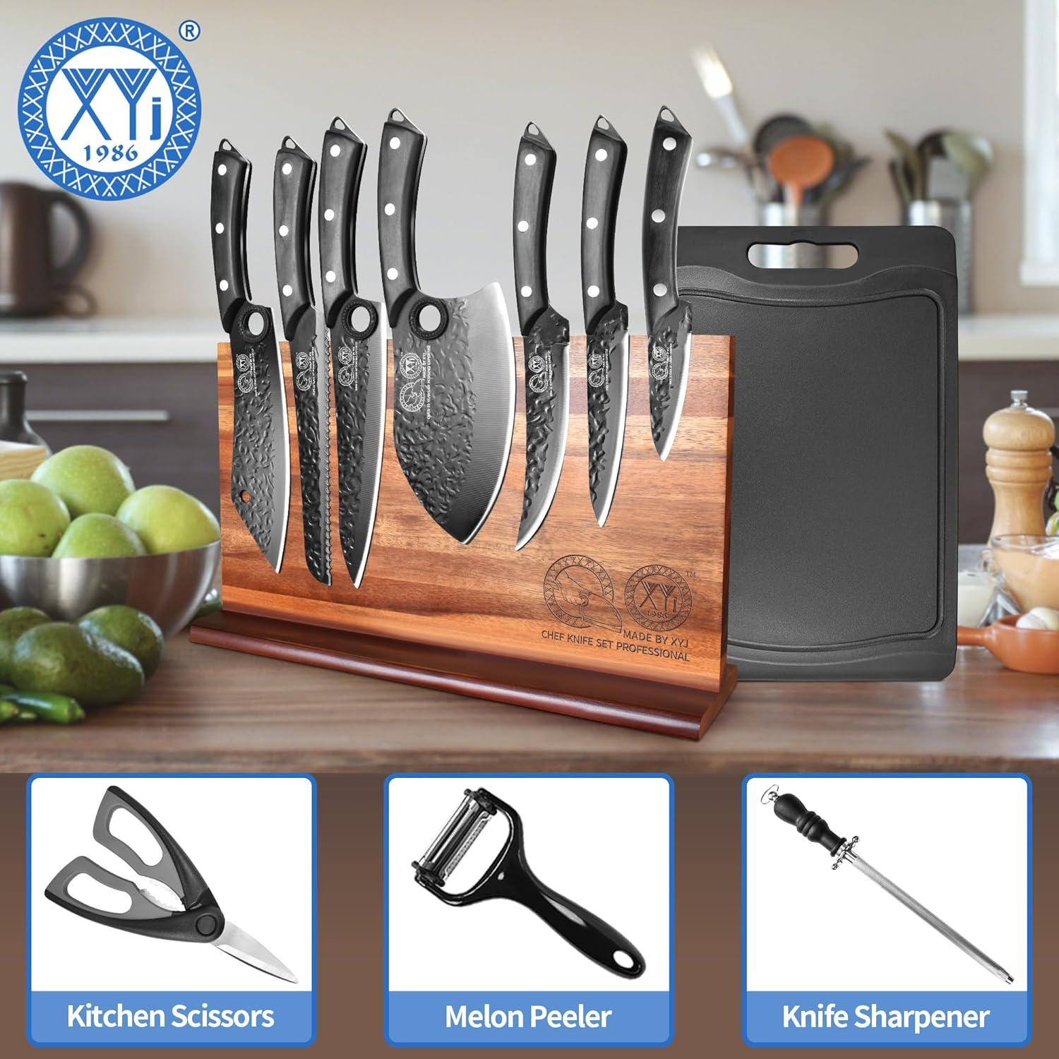 Conjunto de cuchillos de cocina XYJ 13 piezas con bloque magnético