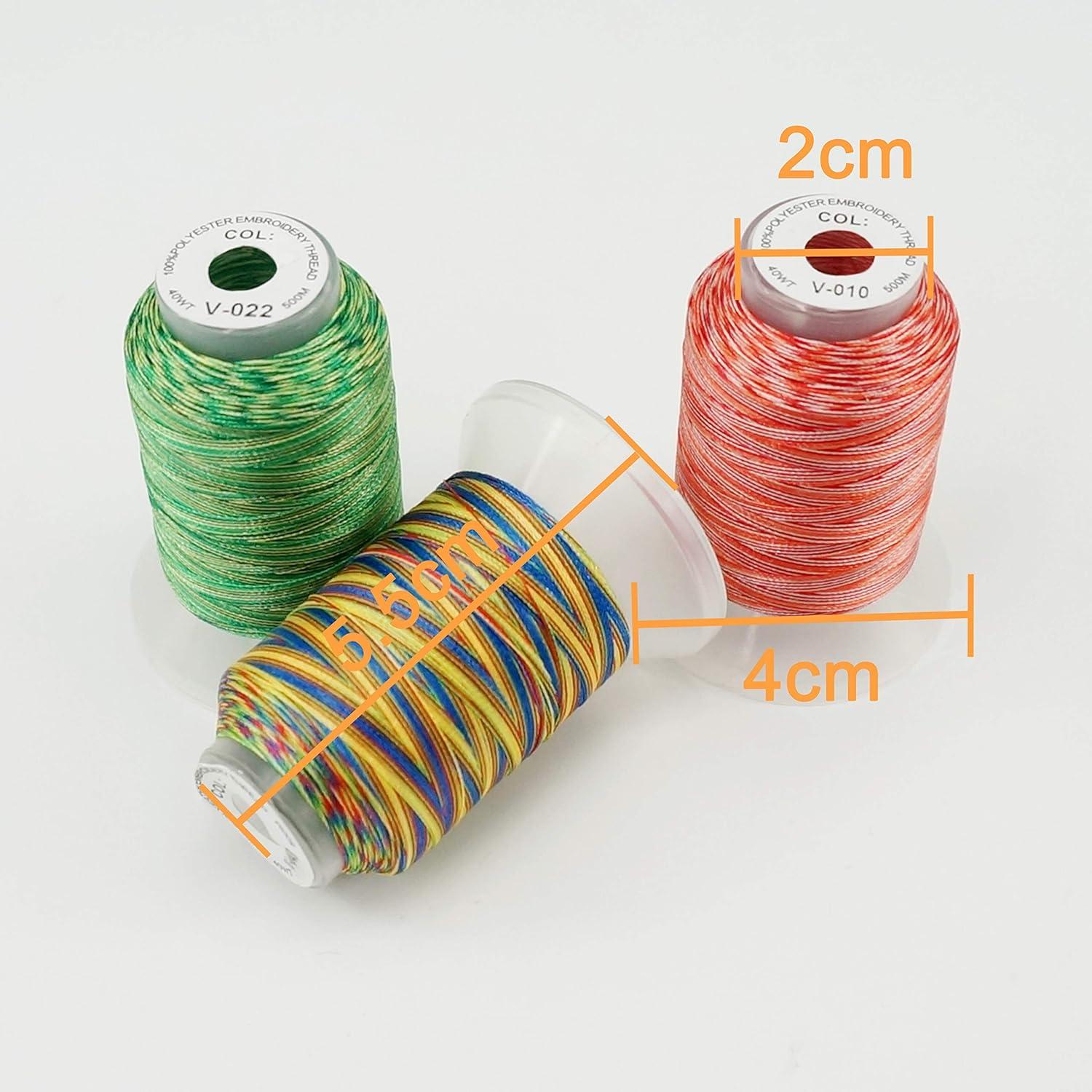 Kit de Hilo de Bordado Variegado 12 Colores 500M Nuevo Brothread