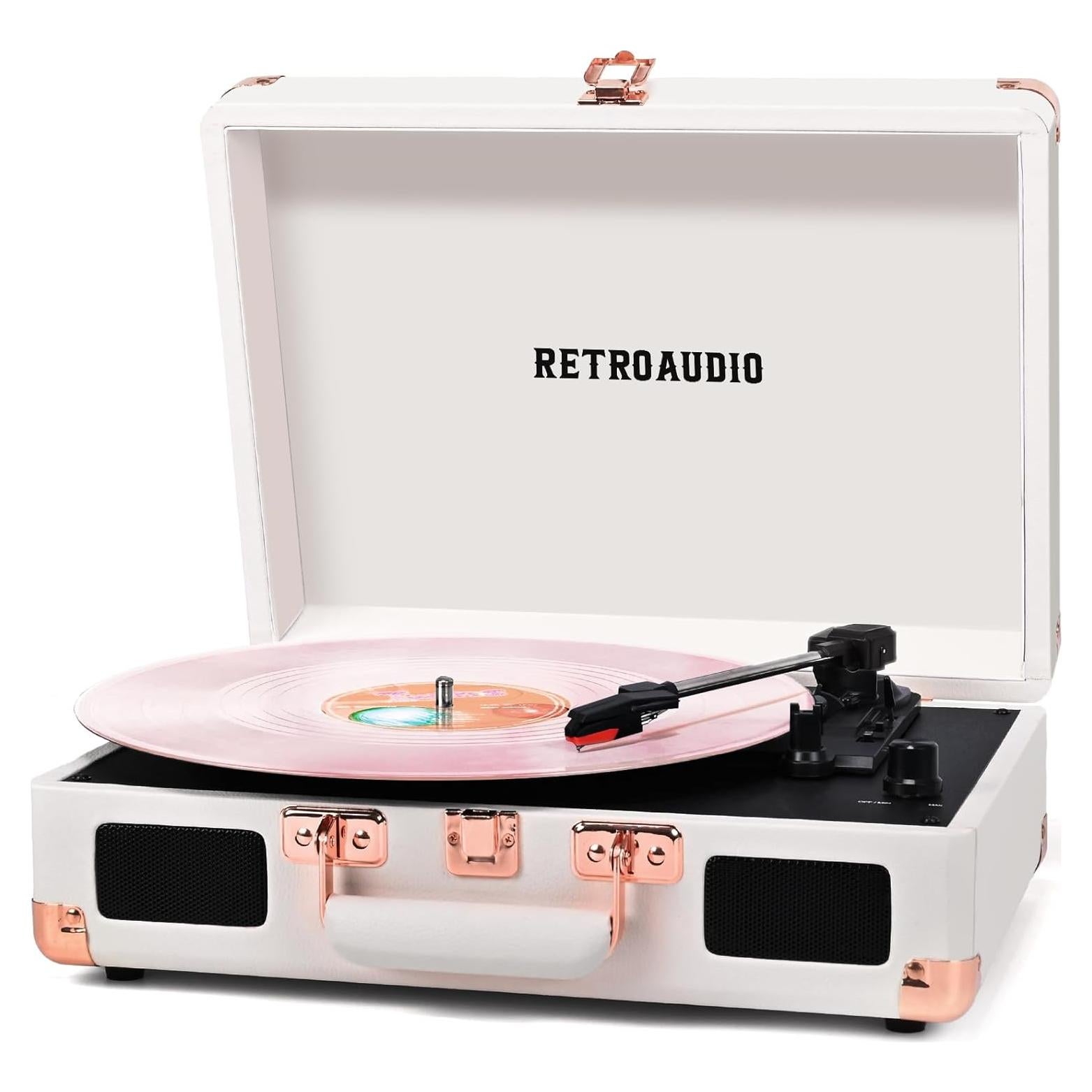 Reproductor de Vinilo RetroAudio Maleta Bluetooth 3 Velocidades