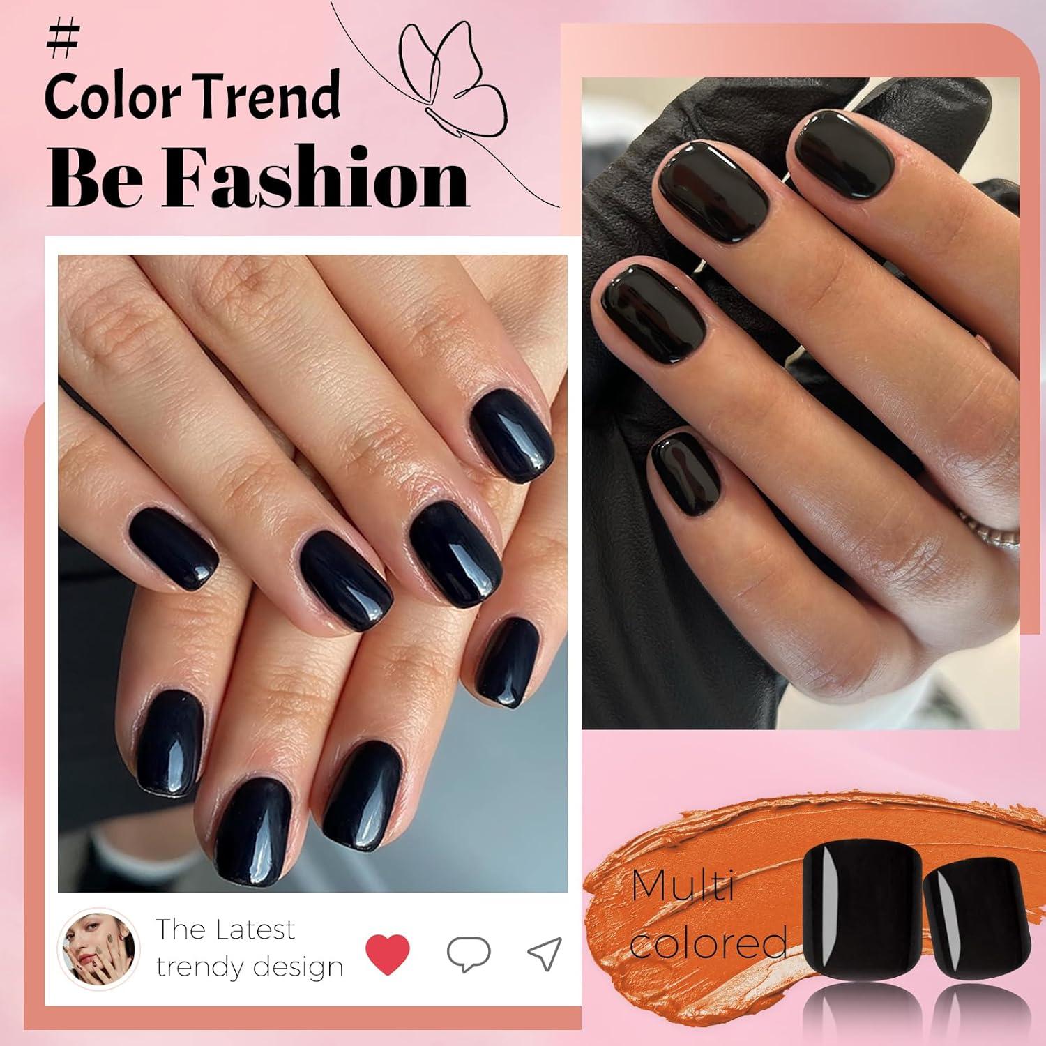 Kit de Uñas Postizas Cuadradas LoveOurHome - 240pc Negras