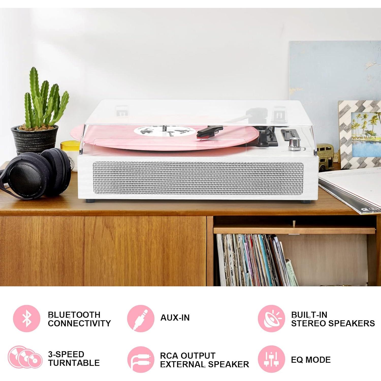 Reproductor de Vinilo Bluetooth DANFI AUDIO TE-2019 3 Velocidades