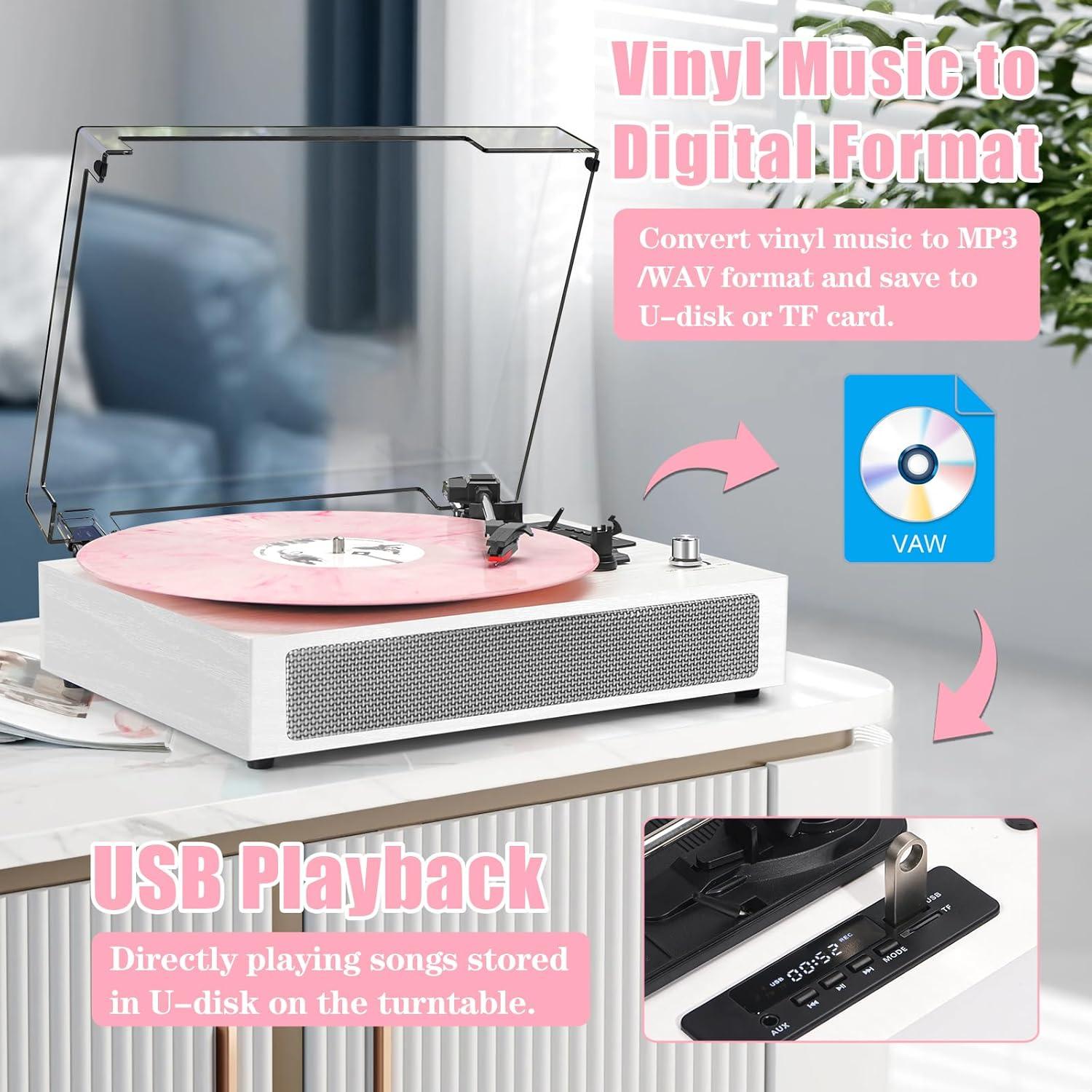 Reproductor de Vinilo Bluetooth DANFI AUDIO TE-2019 3 Velocidades