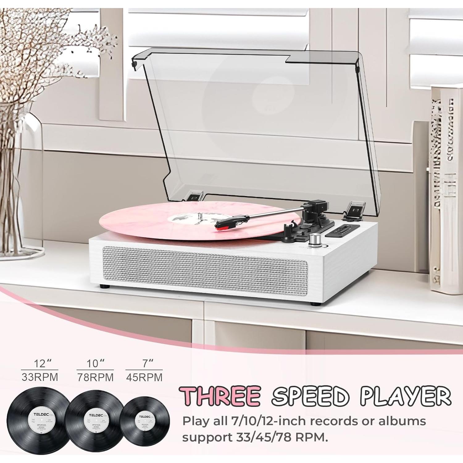Reproductor de Vinilo Bluetooth DANFI AUDIO TE-2019 3 Velocidades