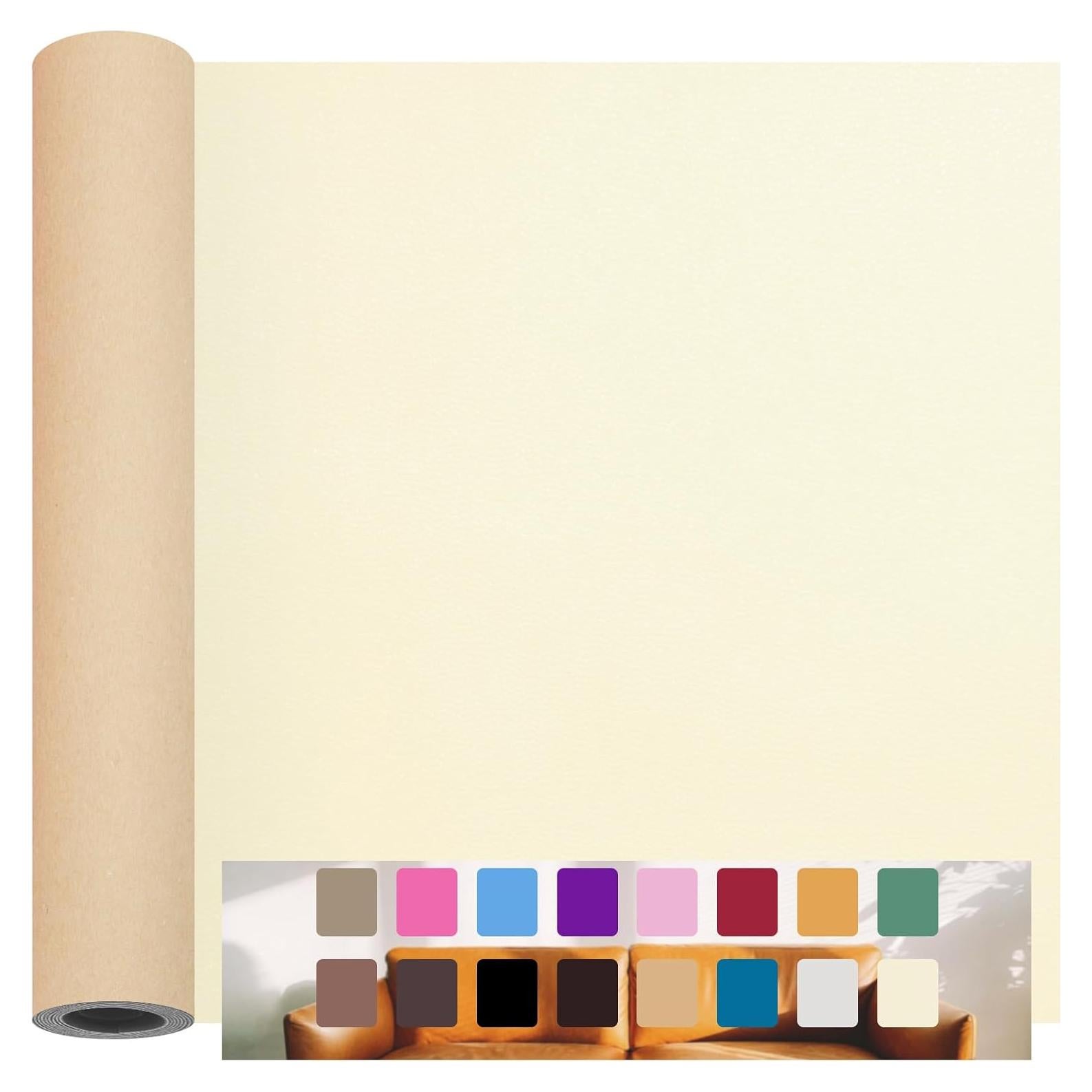 Parche de Reparación de Cuero Beige TACOLO 30x137 cm Autoadhesivo