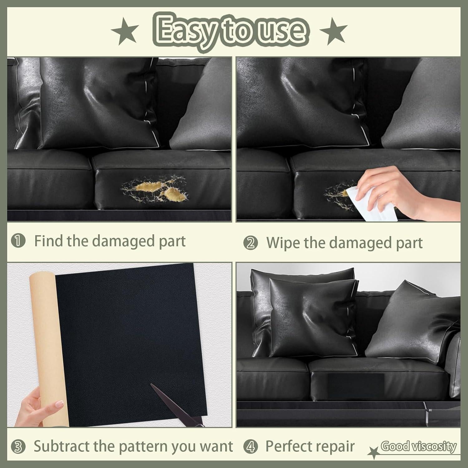 Parche de Reparación de Cuero Beige TACOLO 30x137 cm Autoadhesivo