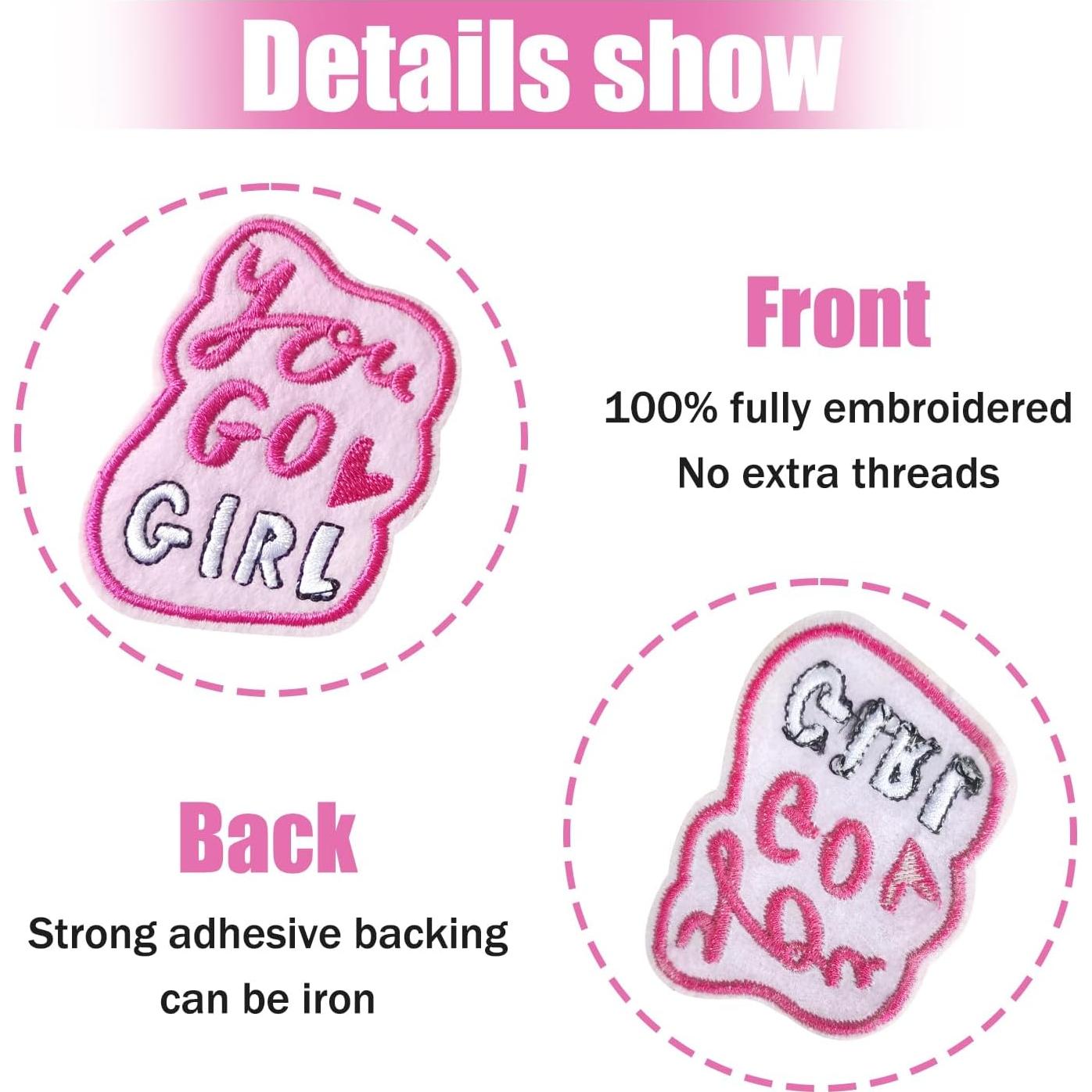 60 Pcs Parches Bordados FR para Coser y Planchar - Algodón