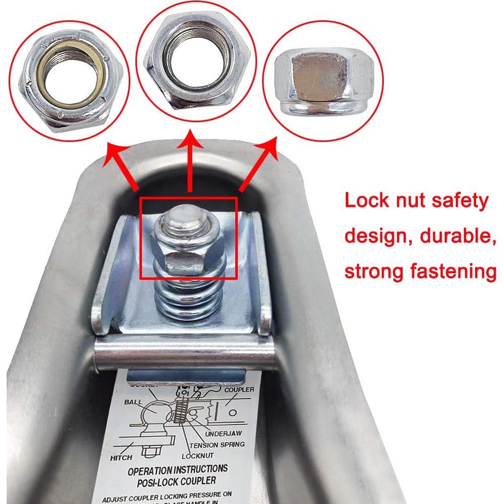Acoplador de Remolque NBJINGYI 2" con Bola de 48 mm 907 kg