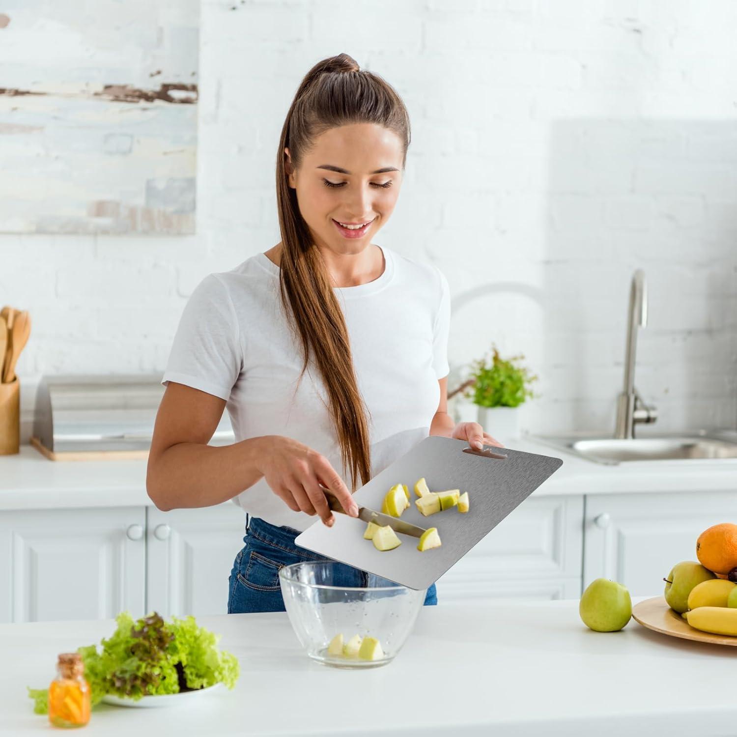 Tabla de Cortar de Titanio 30.48x20.32 cm Doble Cara Grado Alimenticio